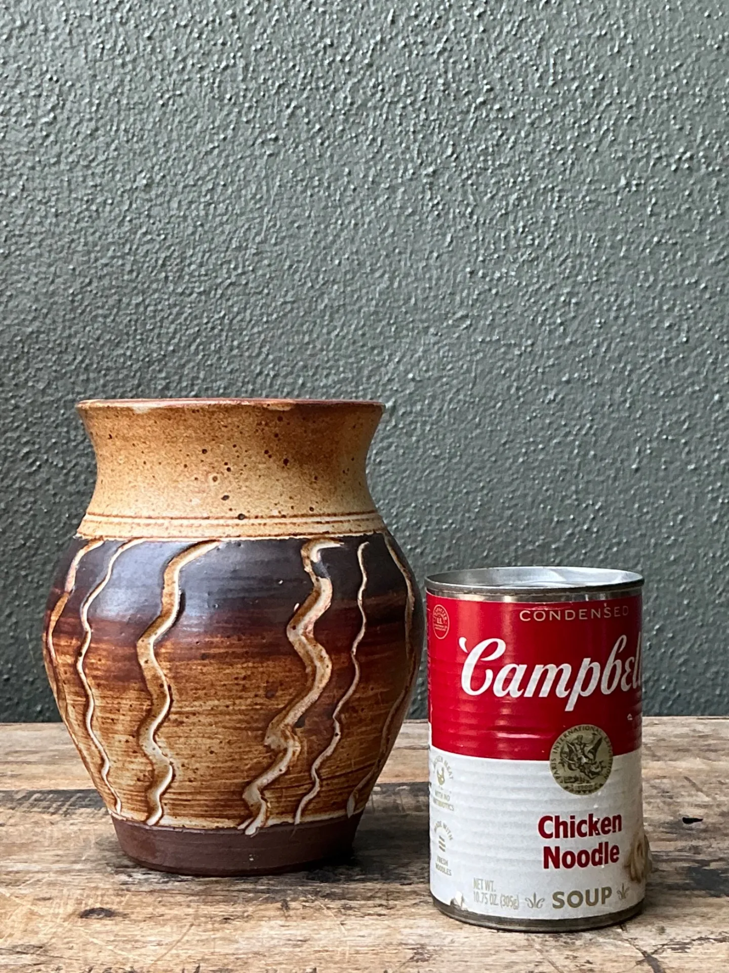 Vintage Handcrafted Ceramic Vase with Wave Motif — additional photo 7