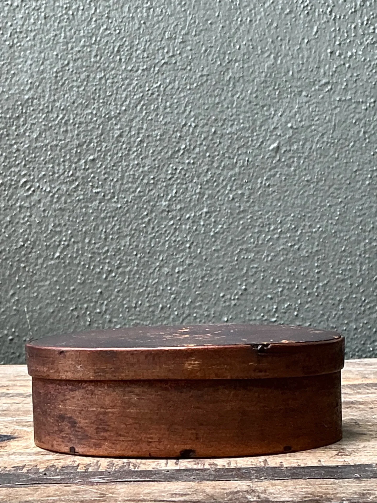 Vintage Rustic Shaker Style Wooden Oval Box — additional photo 8