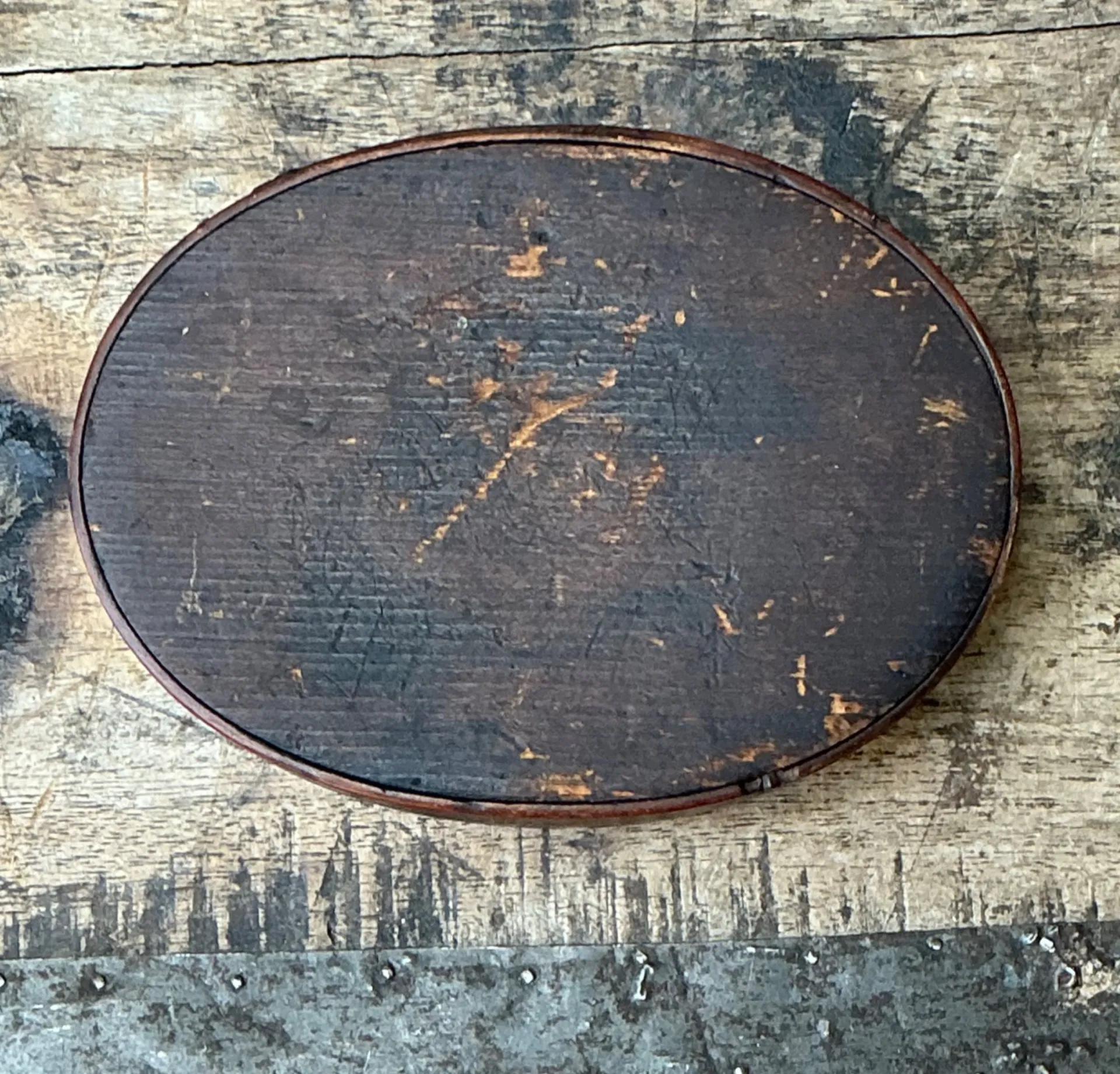 Vintage Rustic Shaker Style Wooden Oval Box — additional photo 6