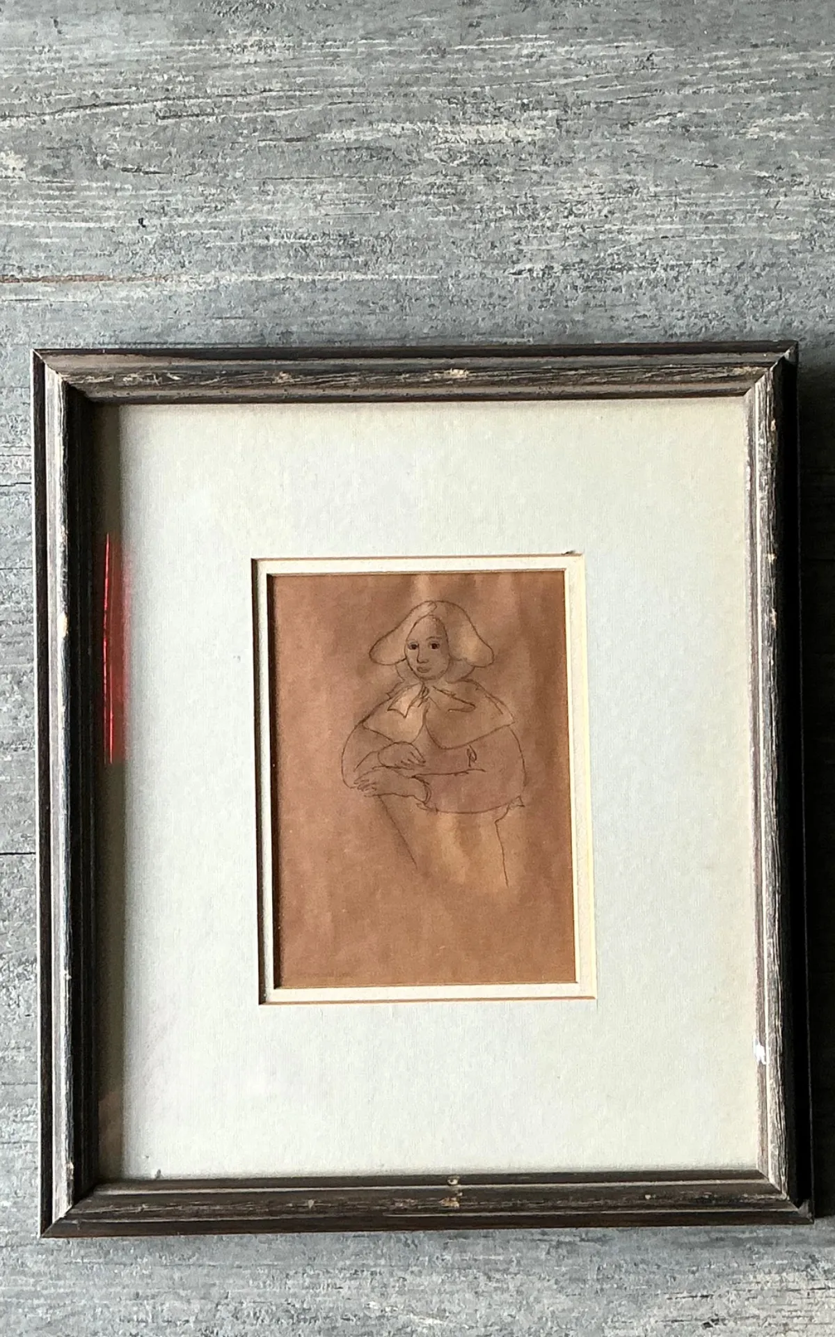 Vintage Portrait Drawing in Frame — additional photo 3