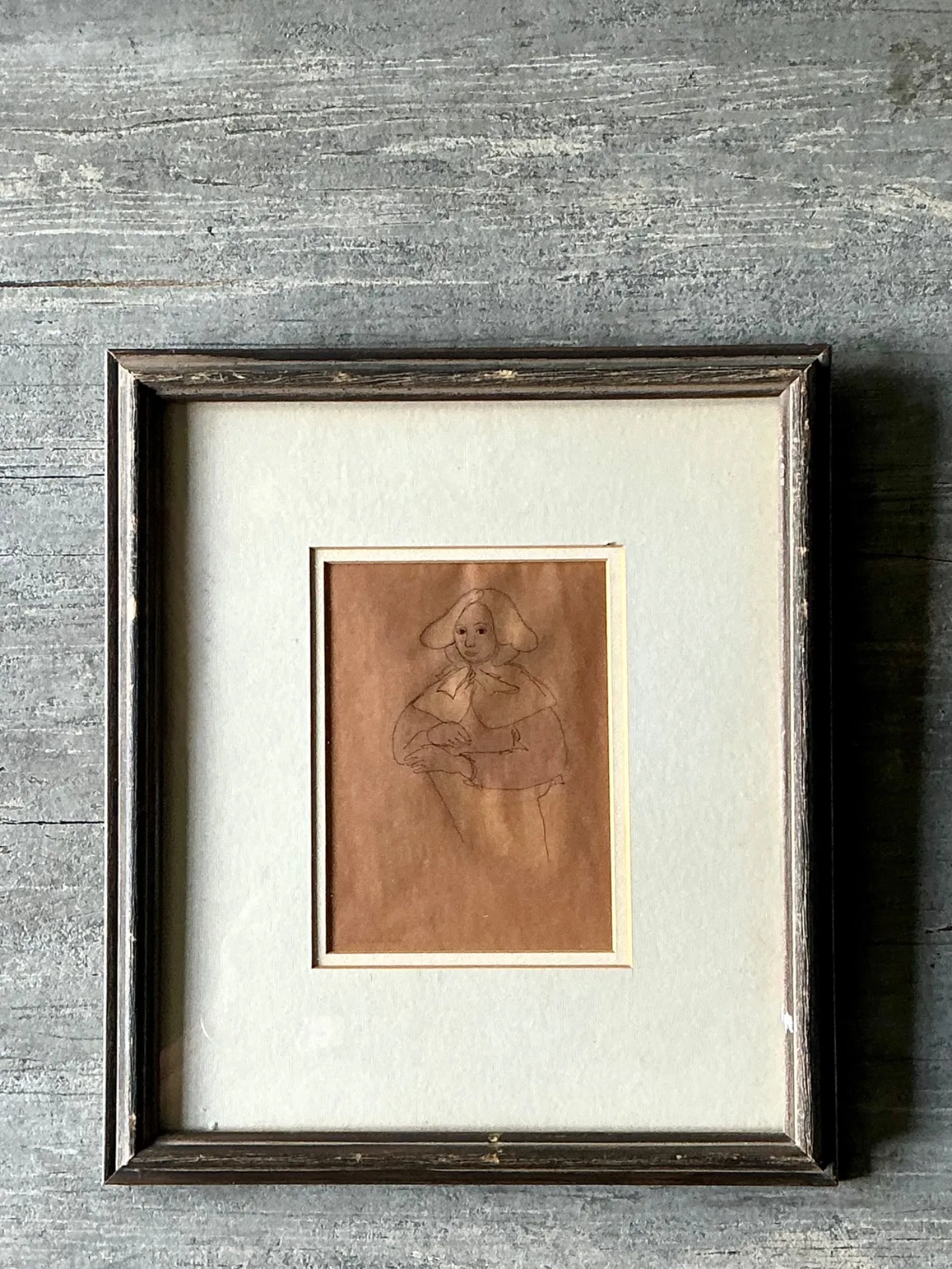 Vintage Portrait Drawing in Frame — additional photo 5