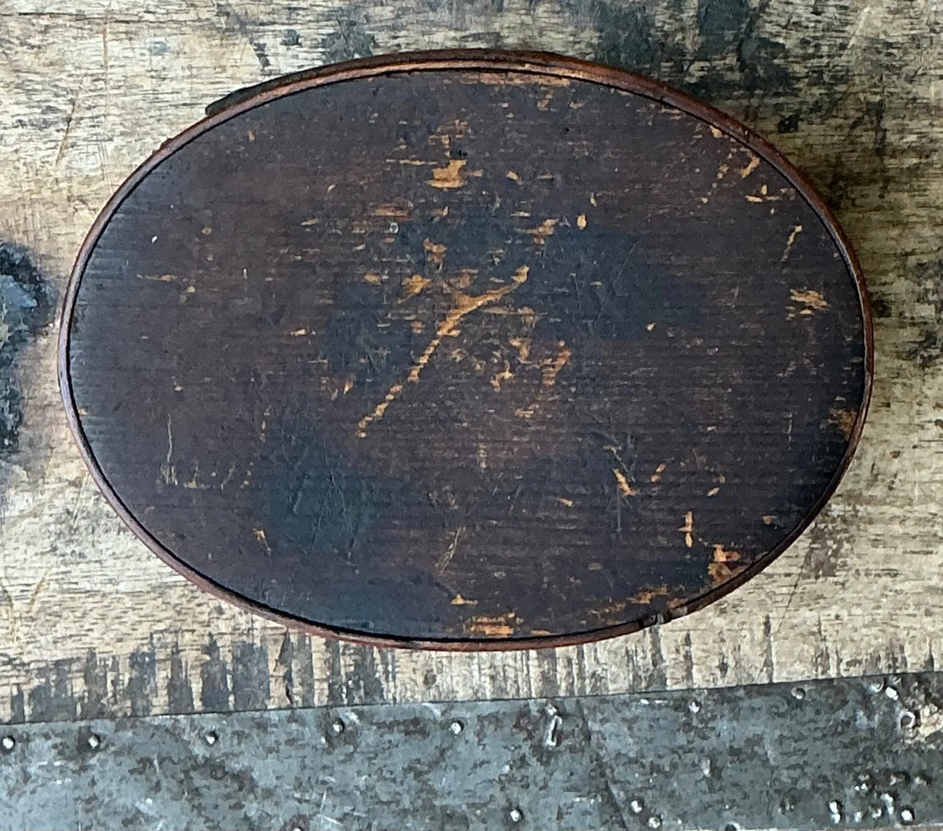 Vintage Rustic Shaker Style Wooden Oval Box — additional photo 2
