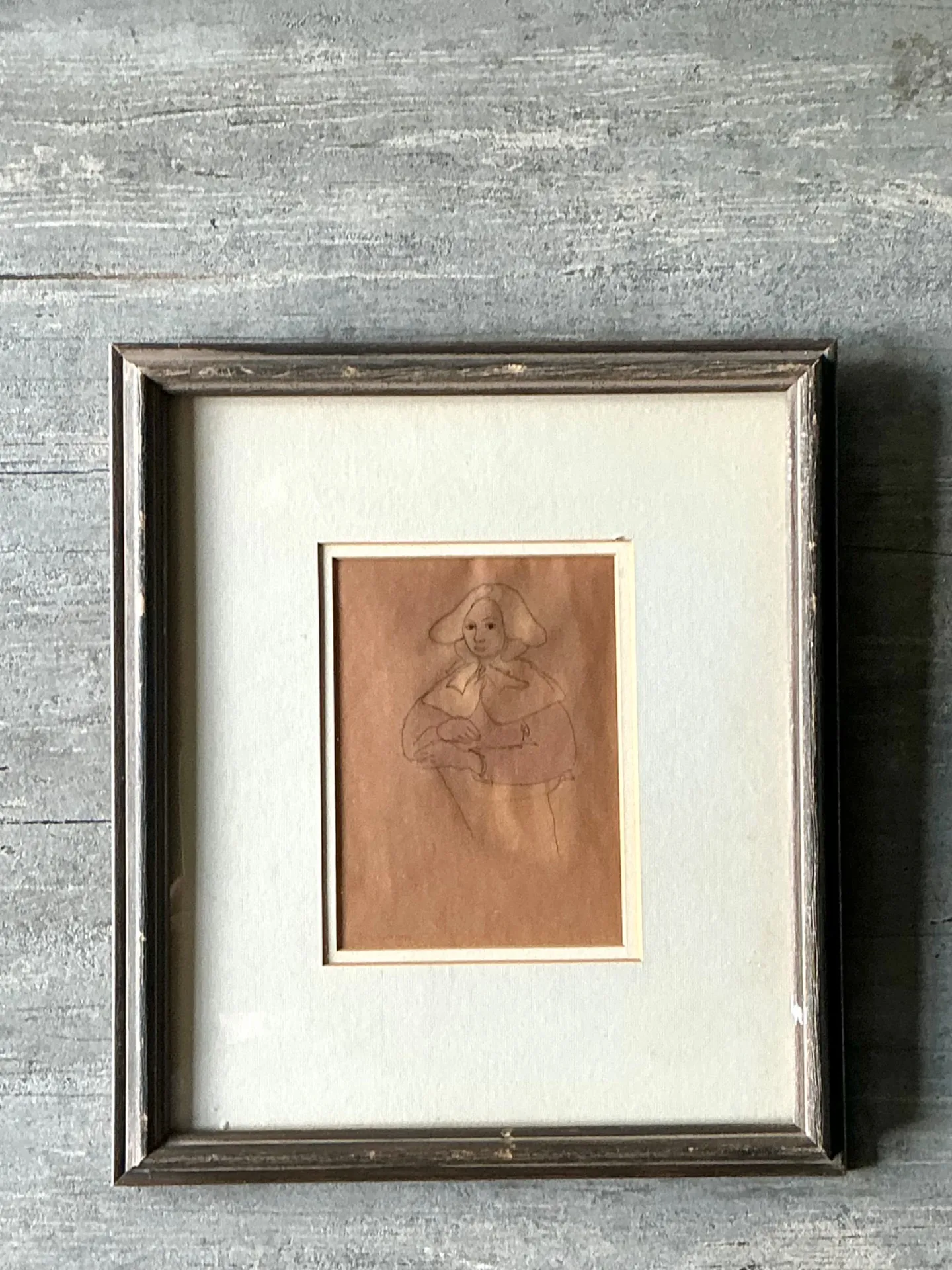 Vintage Portrait Drawing in Frame — additional photo 6
