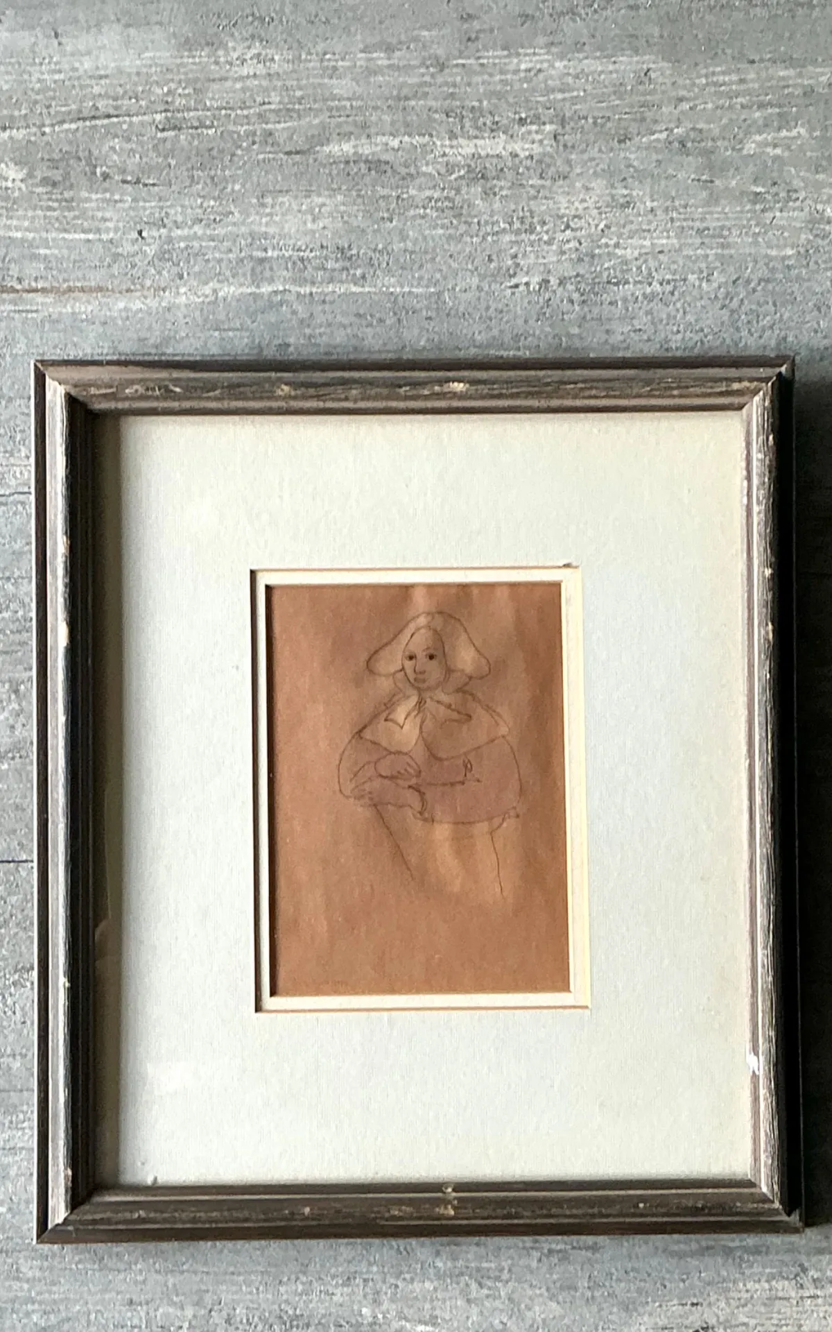 Vintage Portrait Drawing in Frame — additional photo 6