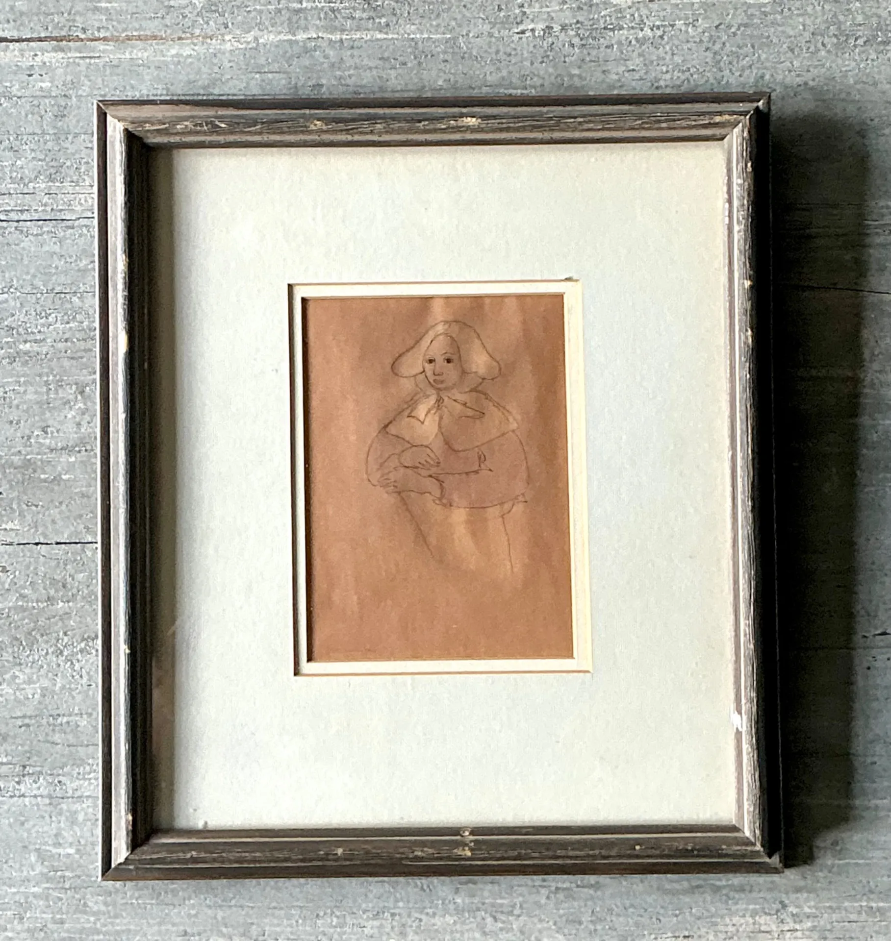 Vintage Portrait Drawing in Frame — additional photo 7