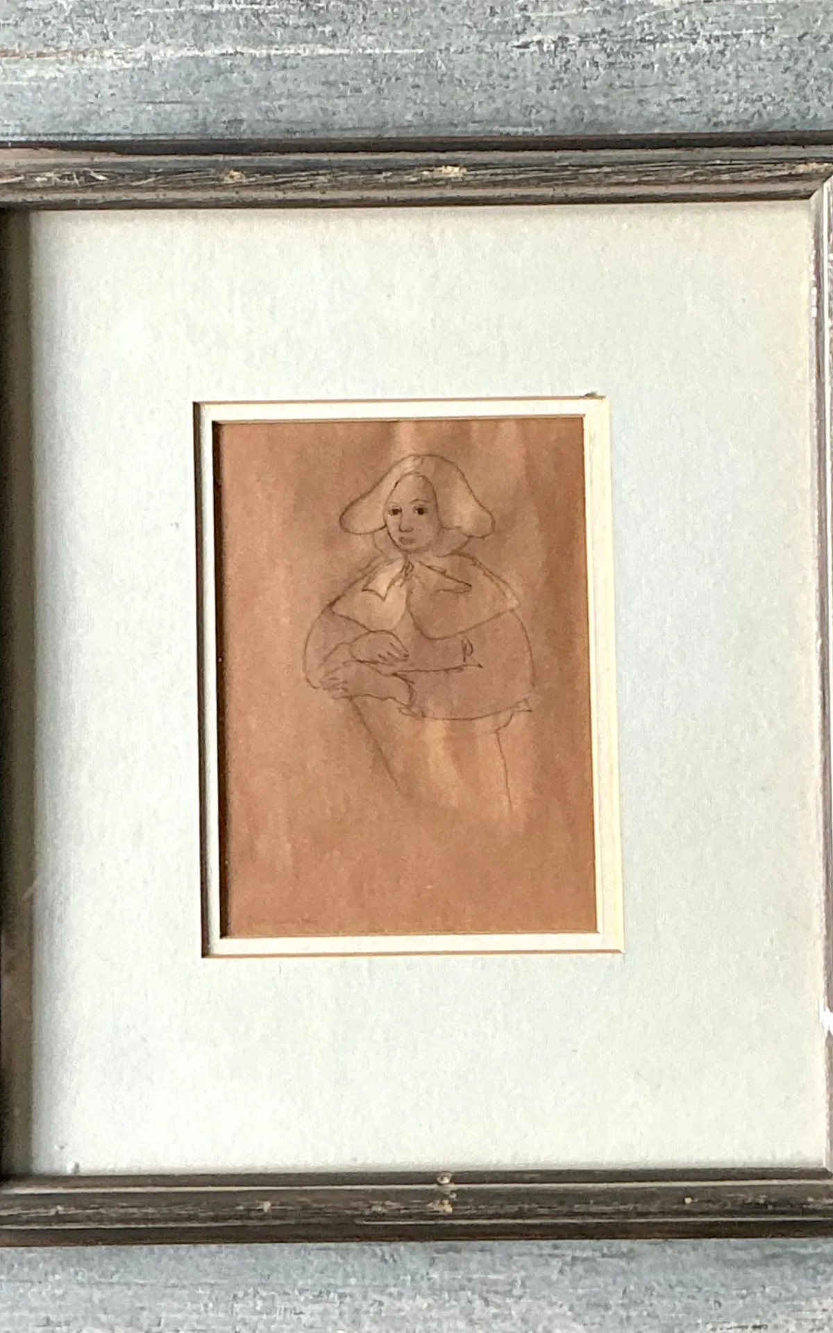 Vintage Portrait Drawing in Frame — additional photo 7