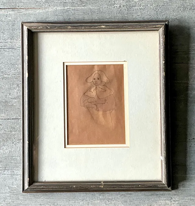 Vintage Portrait Drawing in Frame — additional photo 7