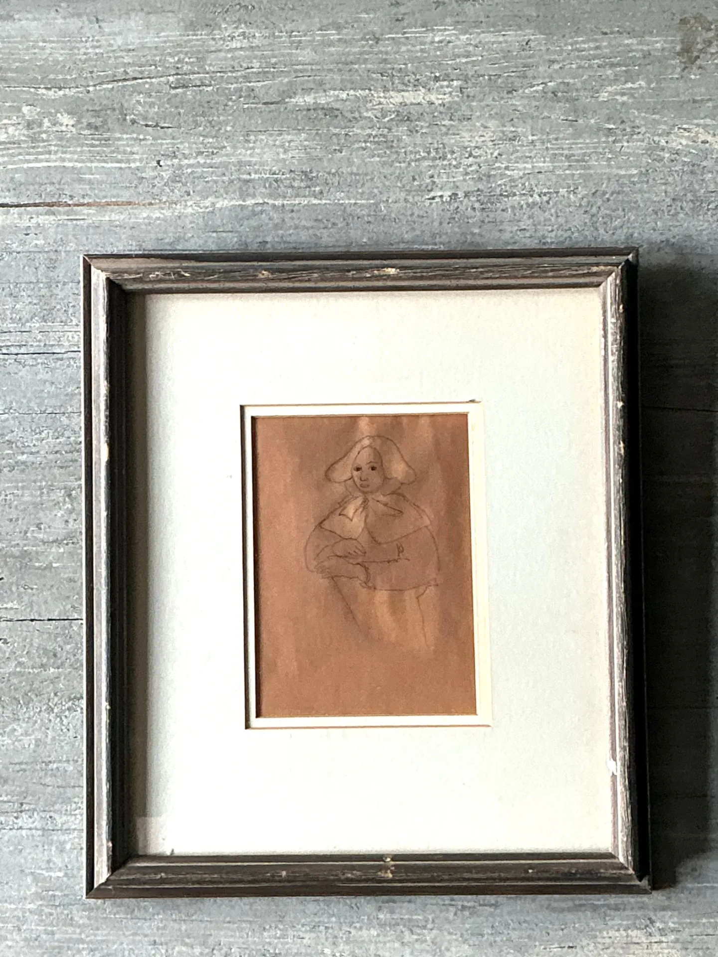 Vintage Portrait Drawing in Frame — additional photo 2