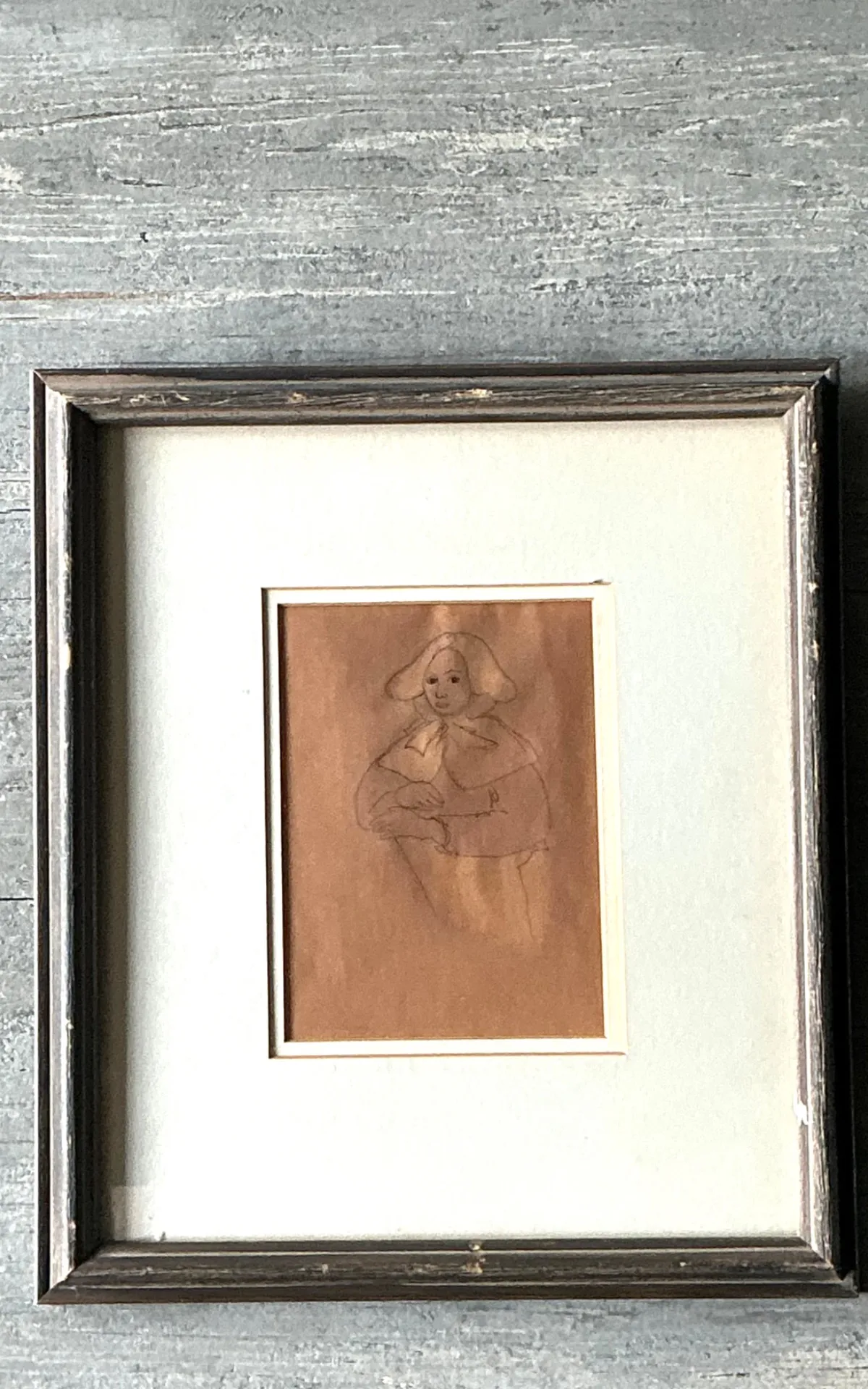 Vintage Portrait Drawing in Frame — additional photo 2