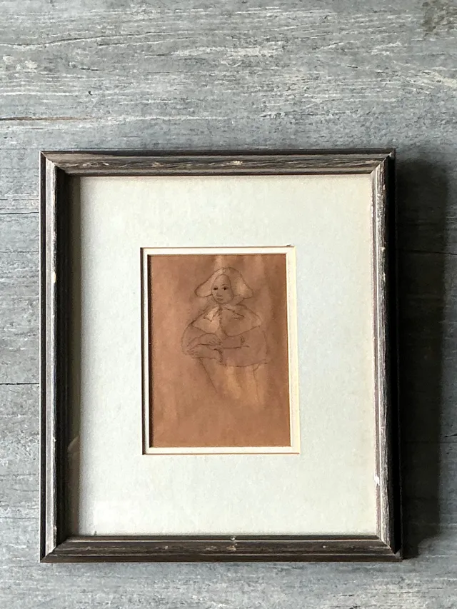 Vintage Portrait Drawing in Frame — additional photo 4