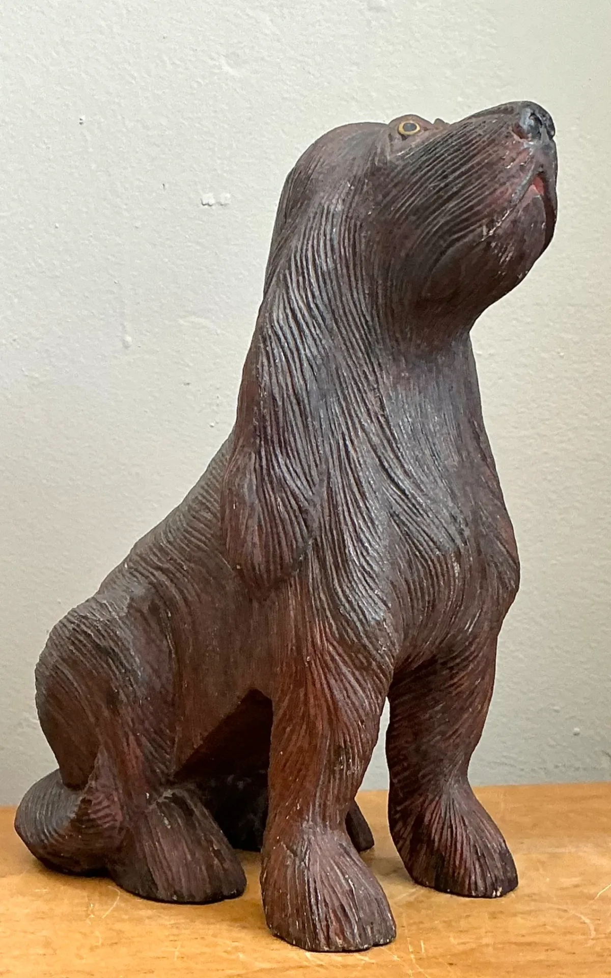 Vintage Carved Wood Dog Sculpture — additional photo 5
