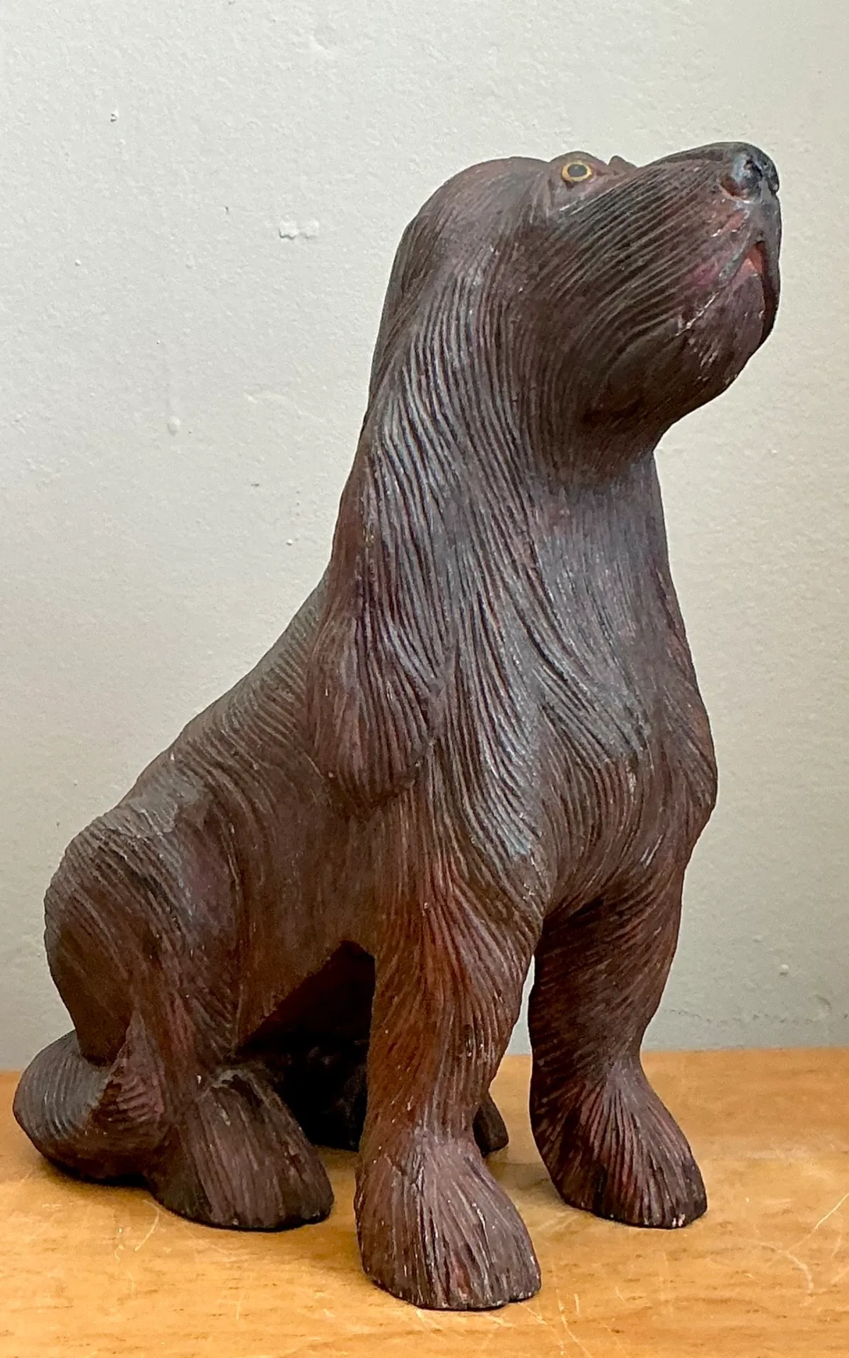 Vintage Carved Wood Dog Sculpture — additional photo 3