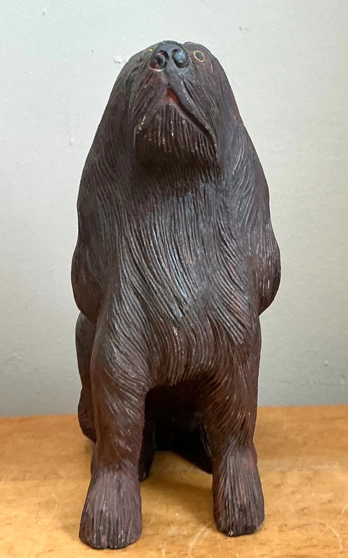 Vintage Carved Wood Dog Sculpture — additional photo 8