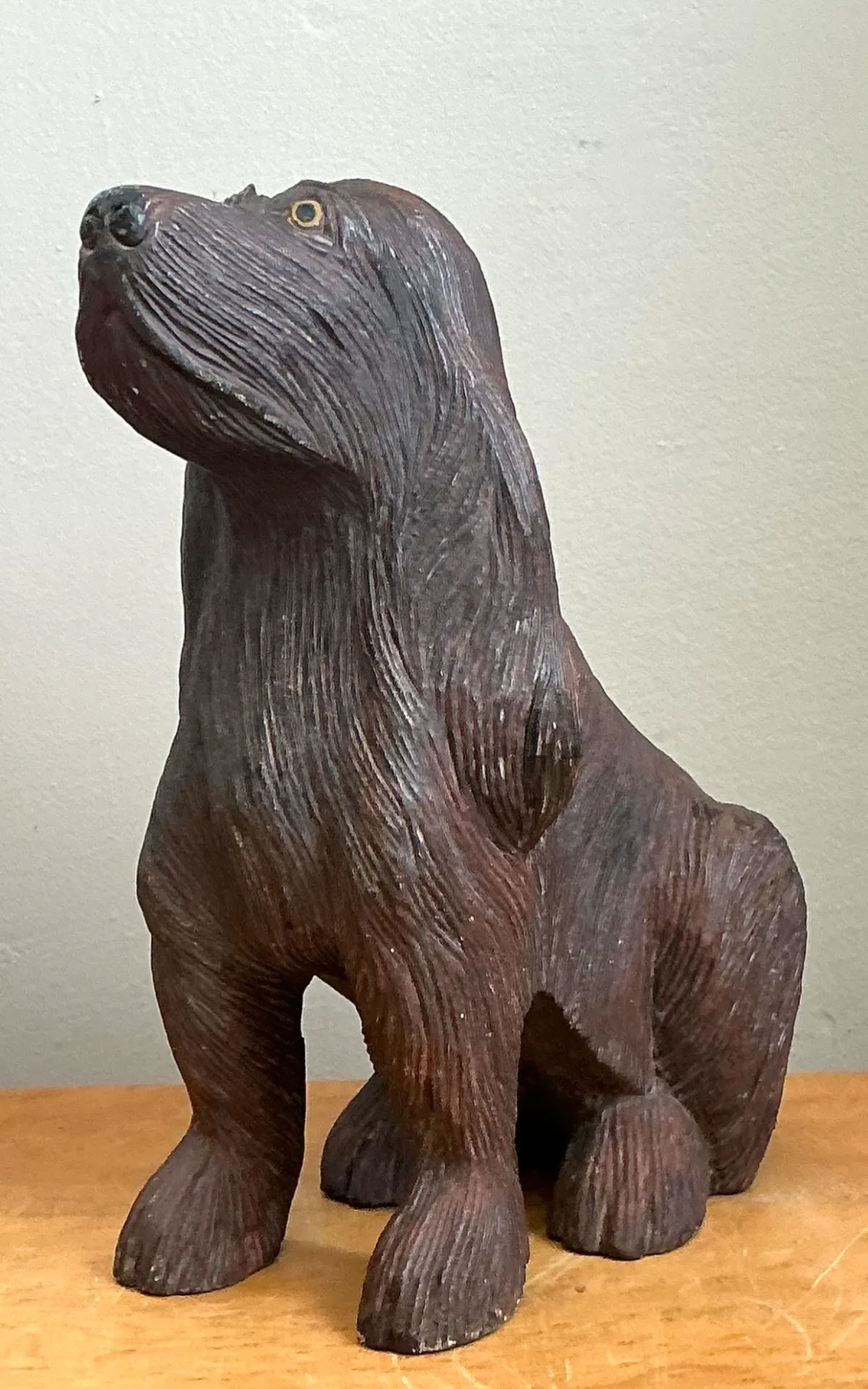 Vintage Carved Wood Dog Sculpture — additional photo 2