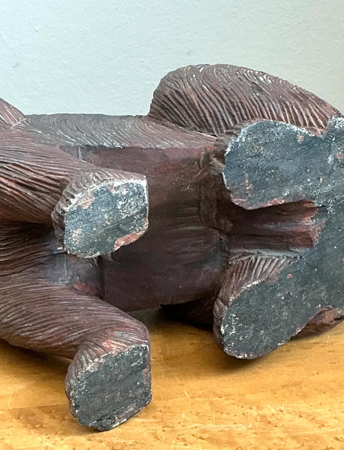 Vintage Carved Wood Dog Sculpture — additional photo 6
