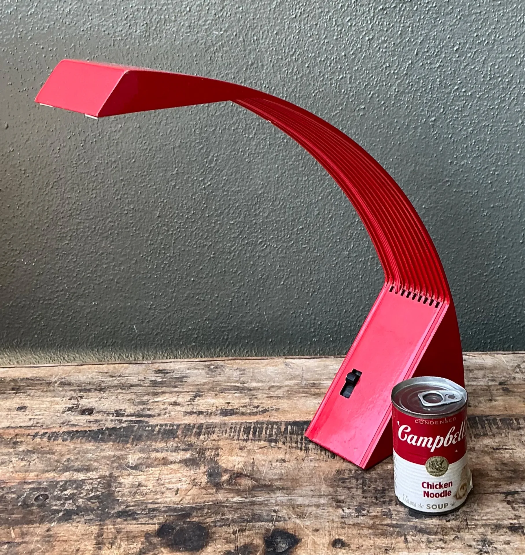 Vintage Italian Marco Zotta Red Arched Desk Lamp — additional photo 2