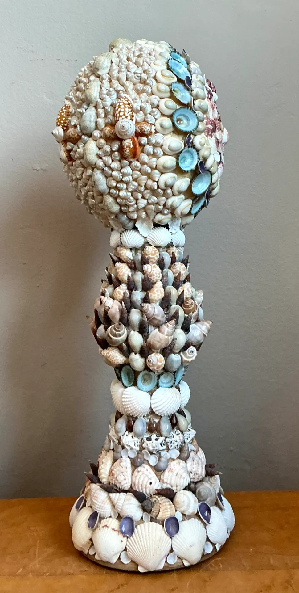 Vintage Seashell Encrusted Sculpture