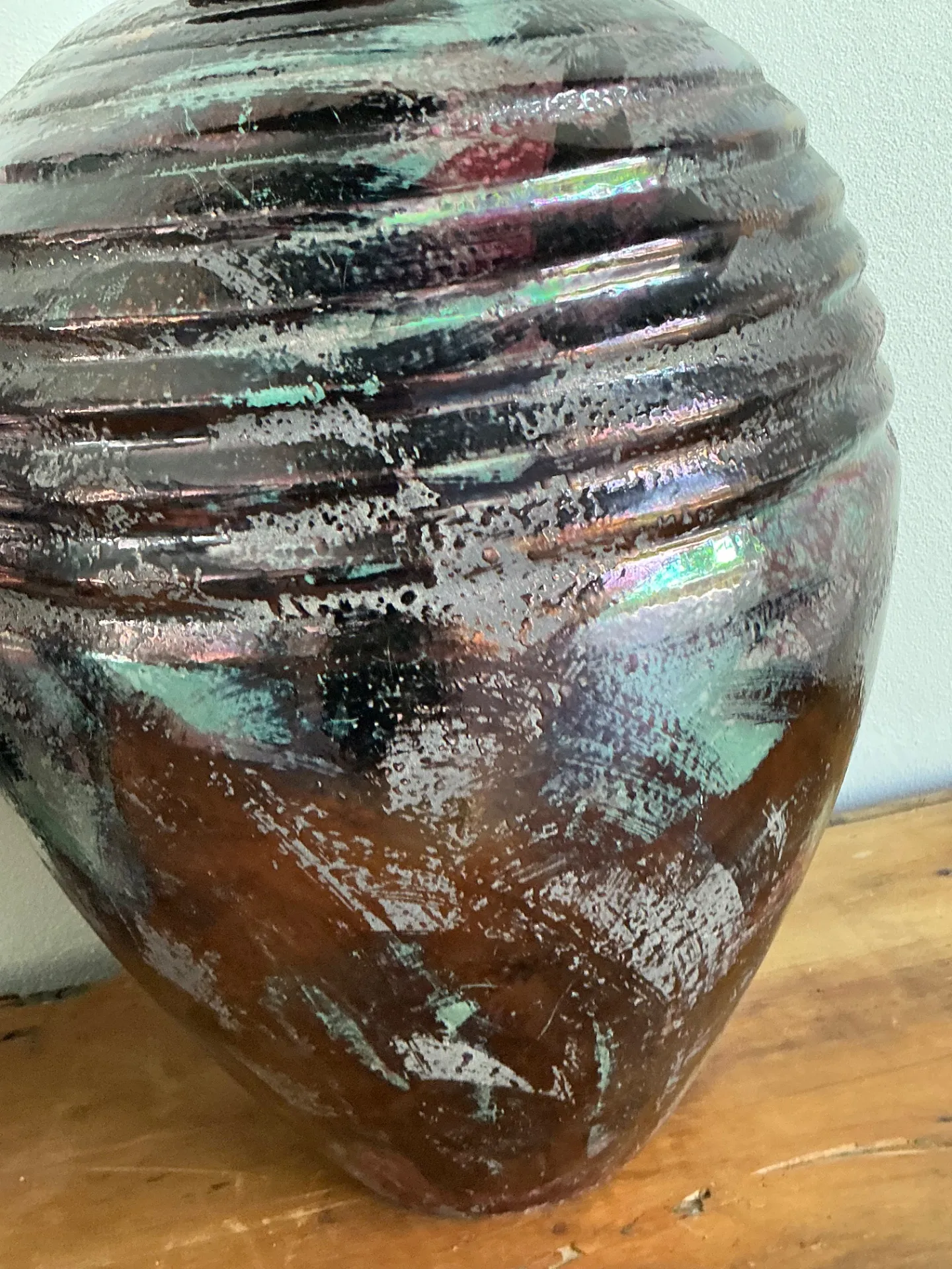 Vintage Glazed Metallic Ceramic Lamps - Set of 2 — additional photo 2