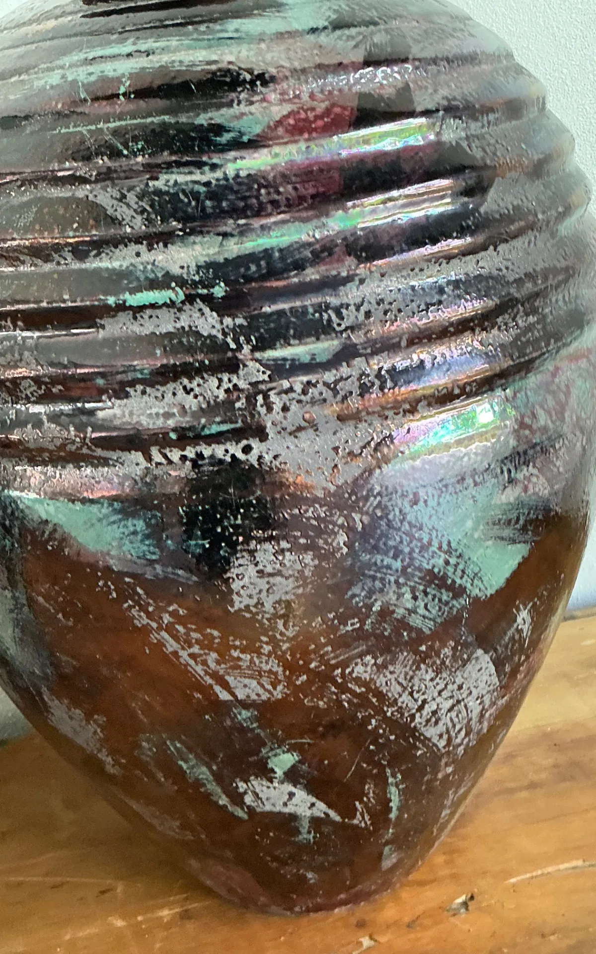 Vintage Glazed Metallic Ceramic Lamps - Set of 2 — additional photo 2
