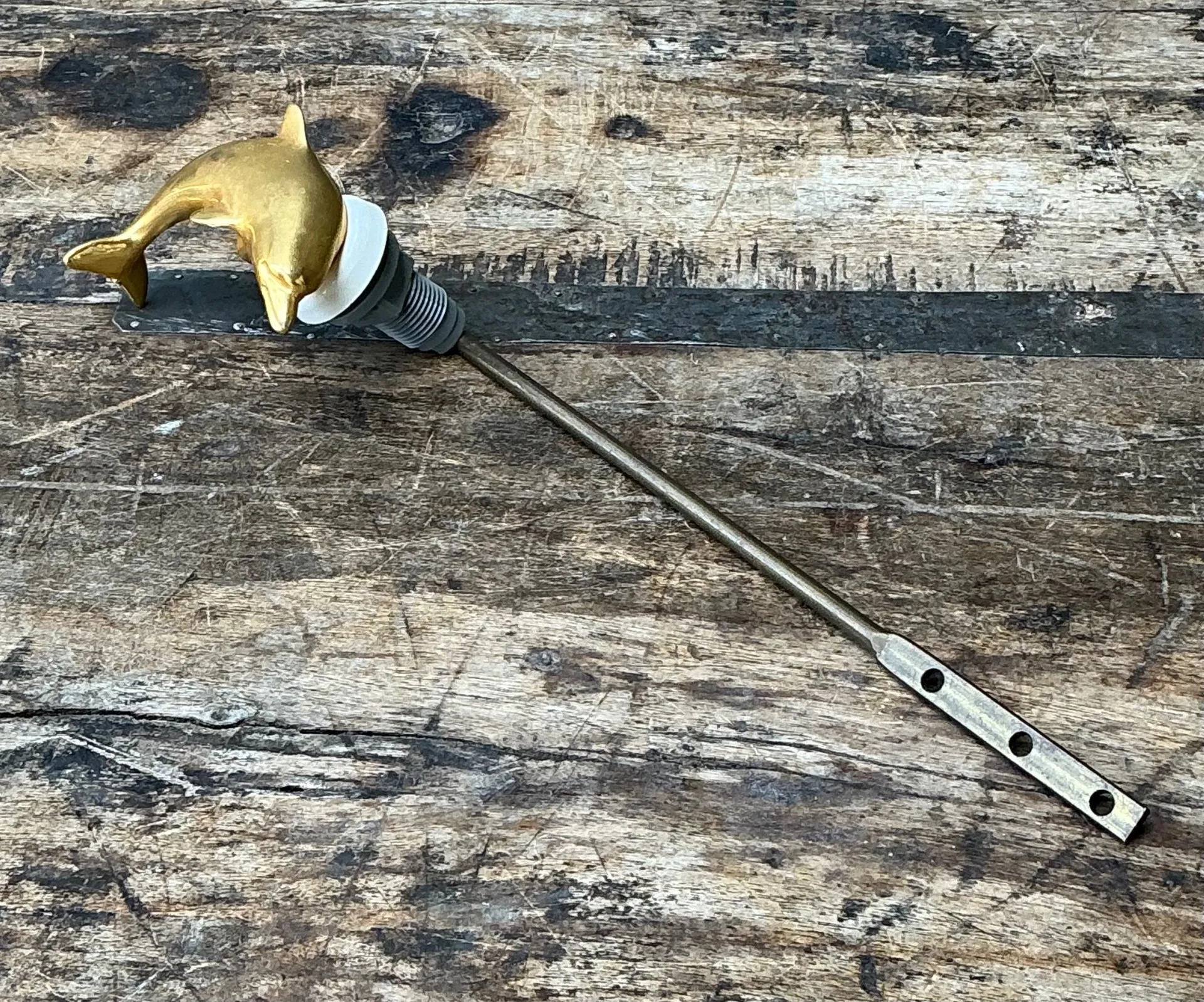 Vintage Brass Dolphin Toilet Handle — additional photo 4