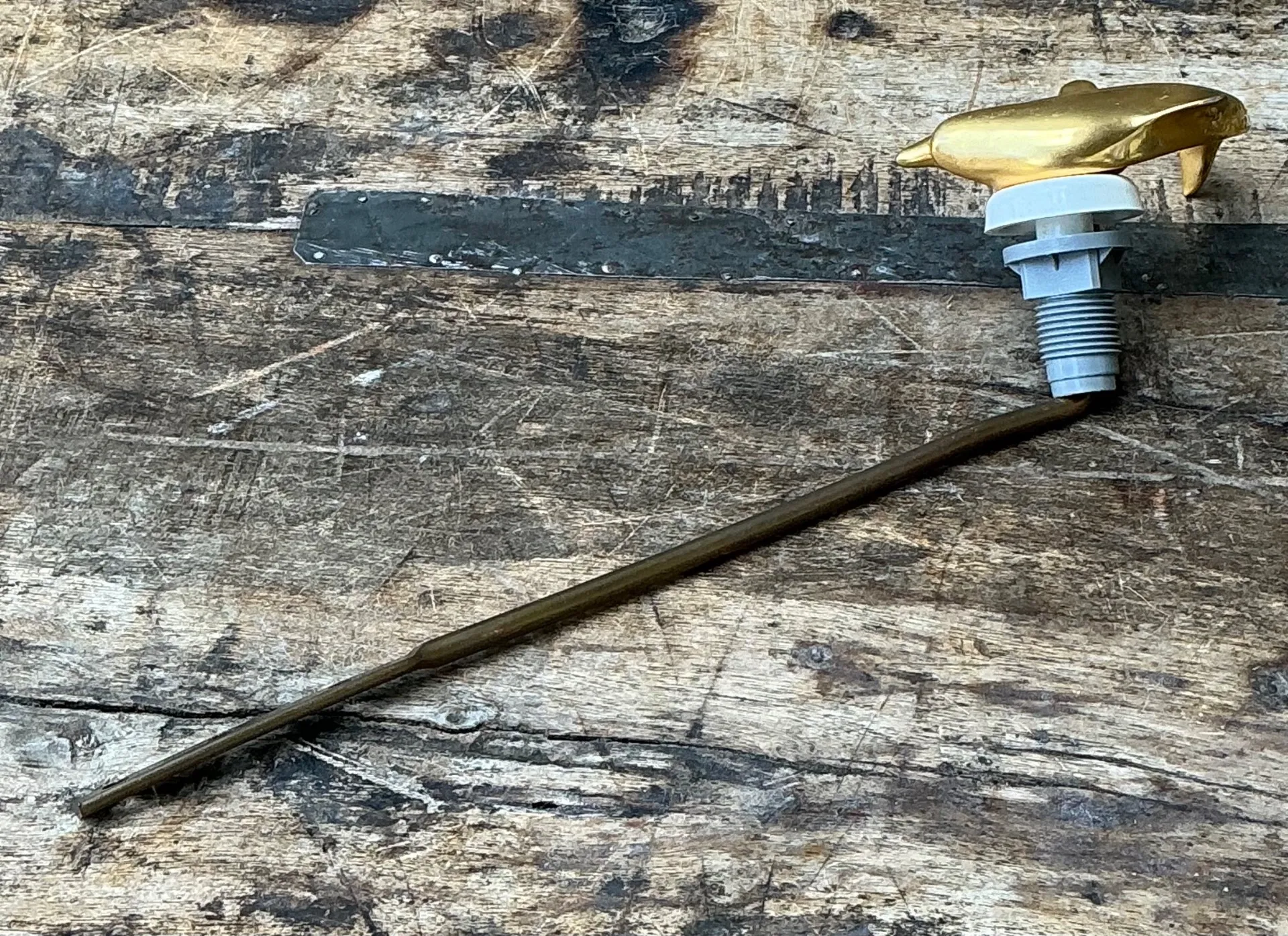 Vintage Brass Dolphin Toilet Handle — additional photo 7