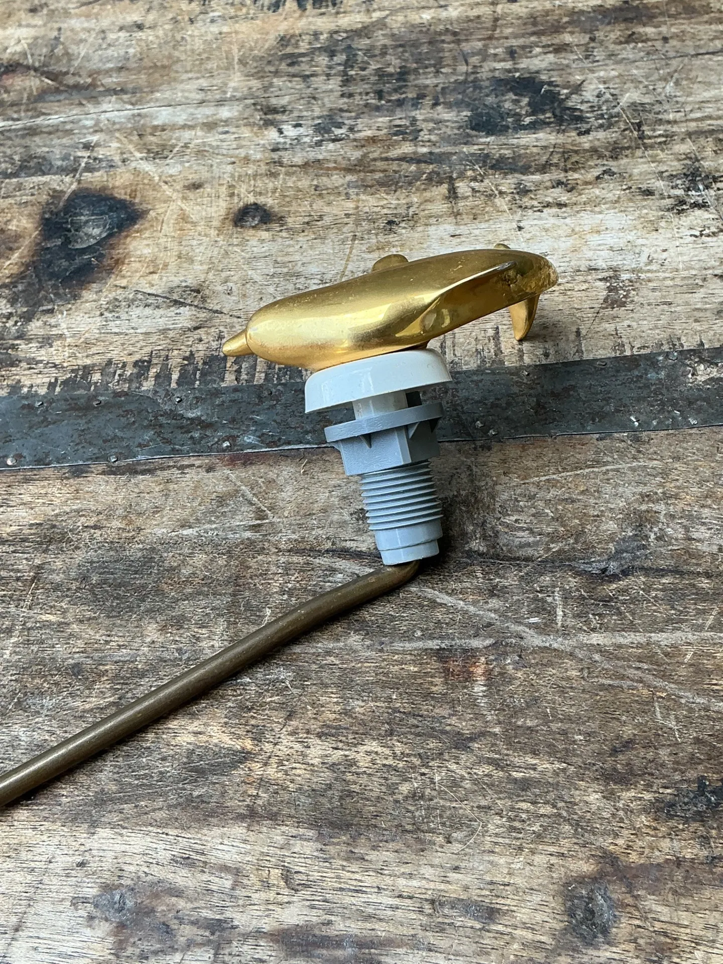 Vintage Brass Dolphin Toilet Handle — additional photo 3