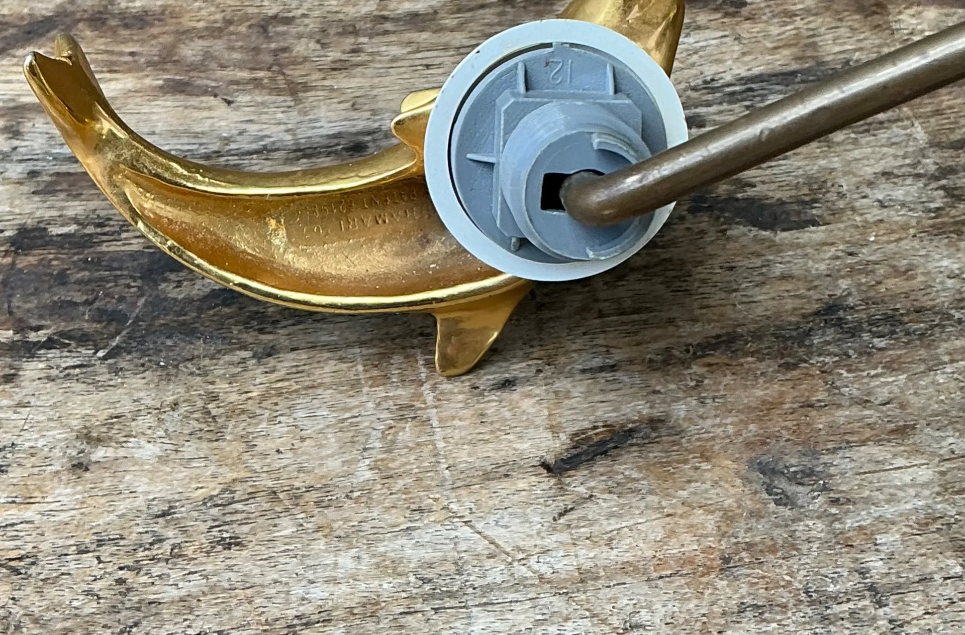 Vintage Brass Dolphin Toilet Handle — additional photo 5