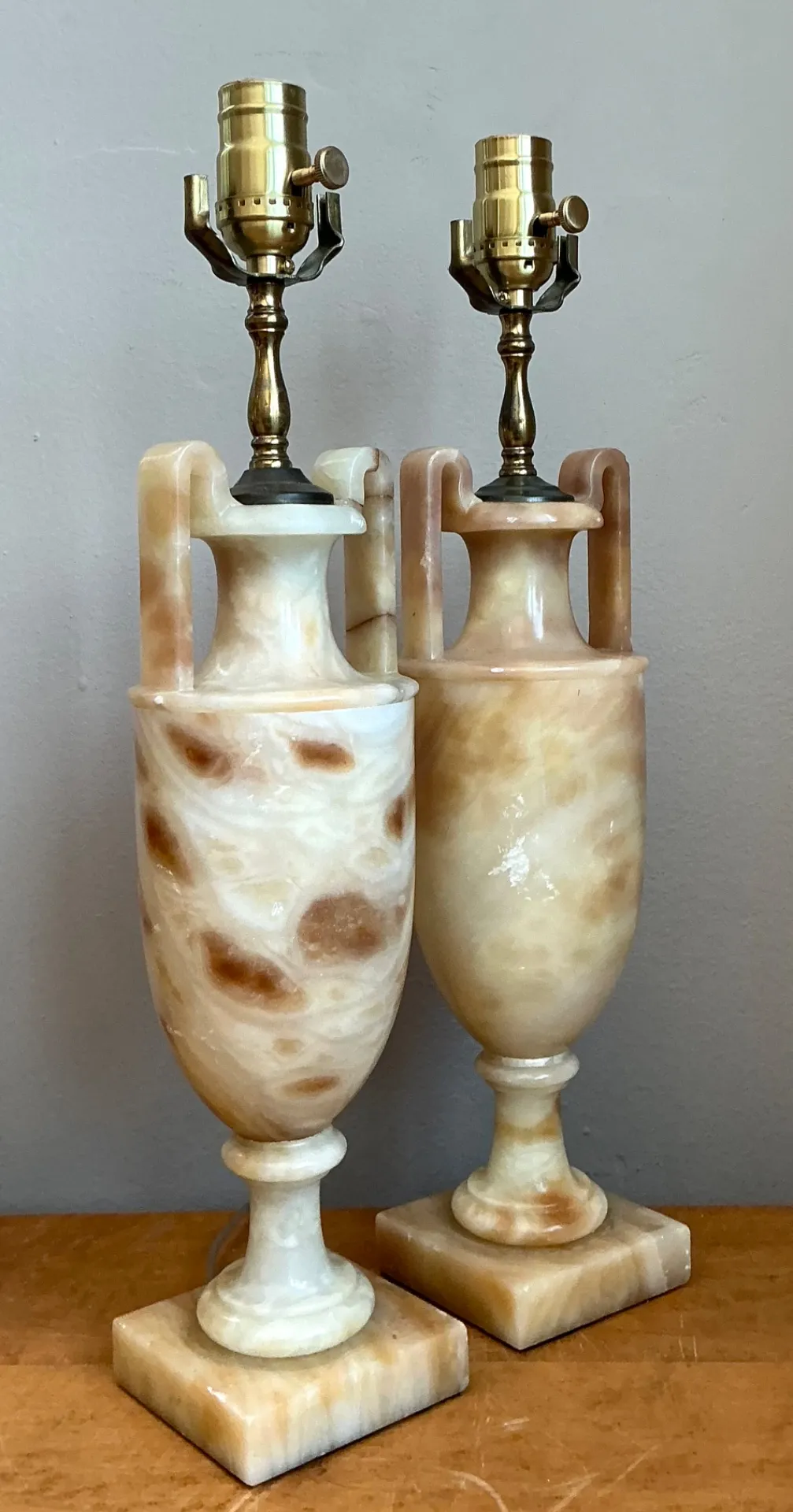Vintage Onyx Urn Table Lamps - A Pair — additional photo 1