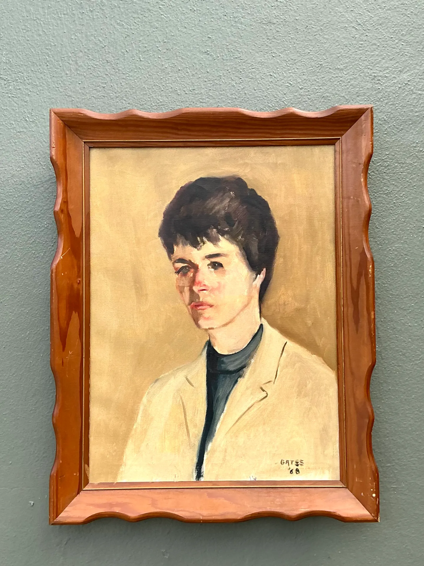 Vintage 1968 Signed Portrait Painting — additional photo 8