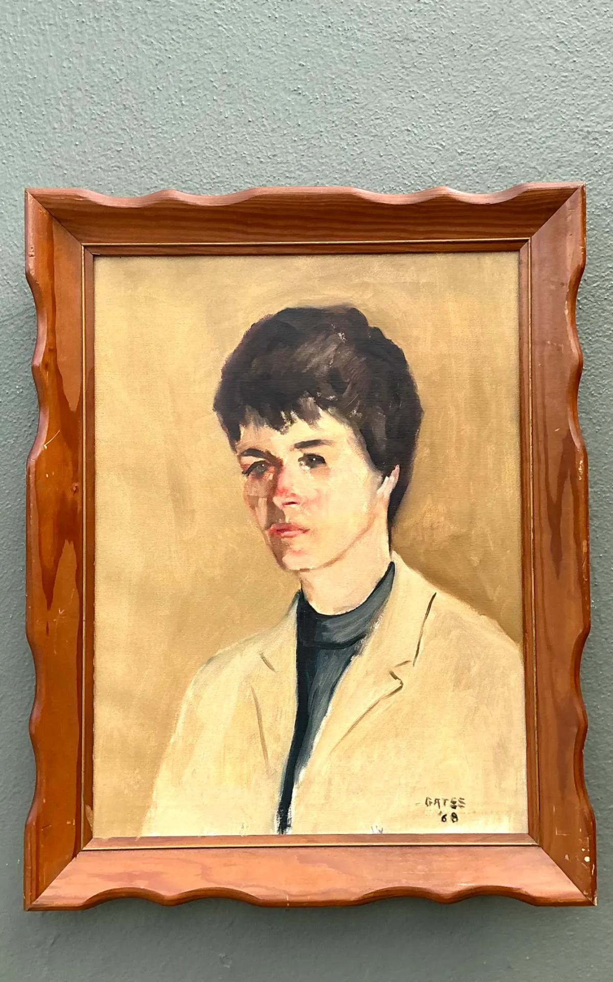 Vintage 1968 Signed Portrait Painting — additional photo 8