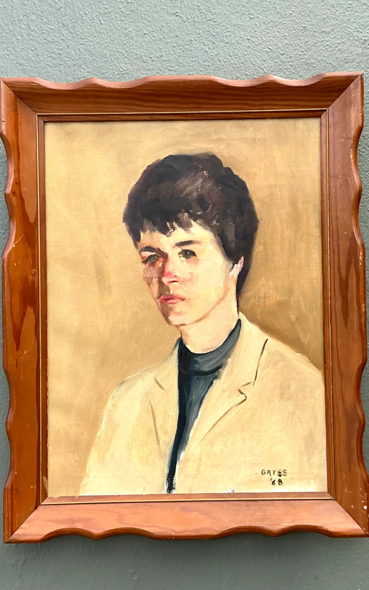 Vintage 1968 Signed Portrait Painting — additional photo 5
