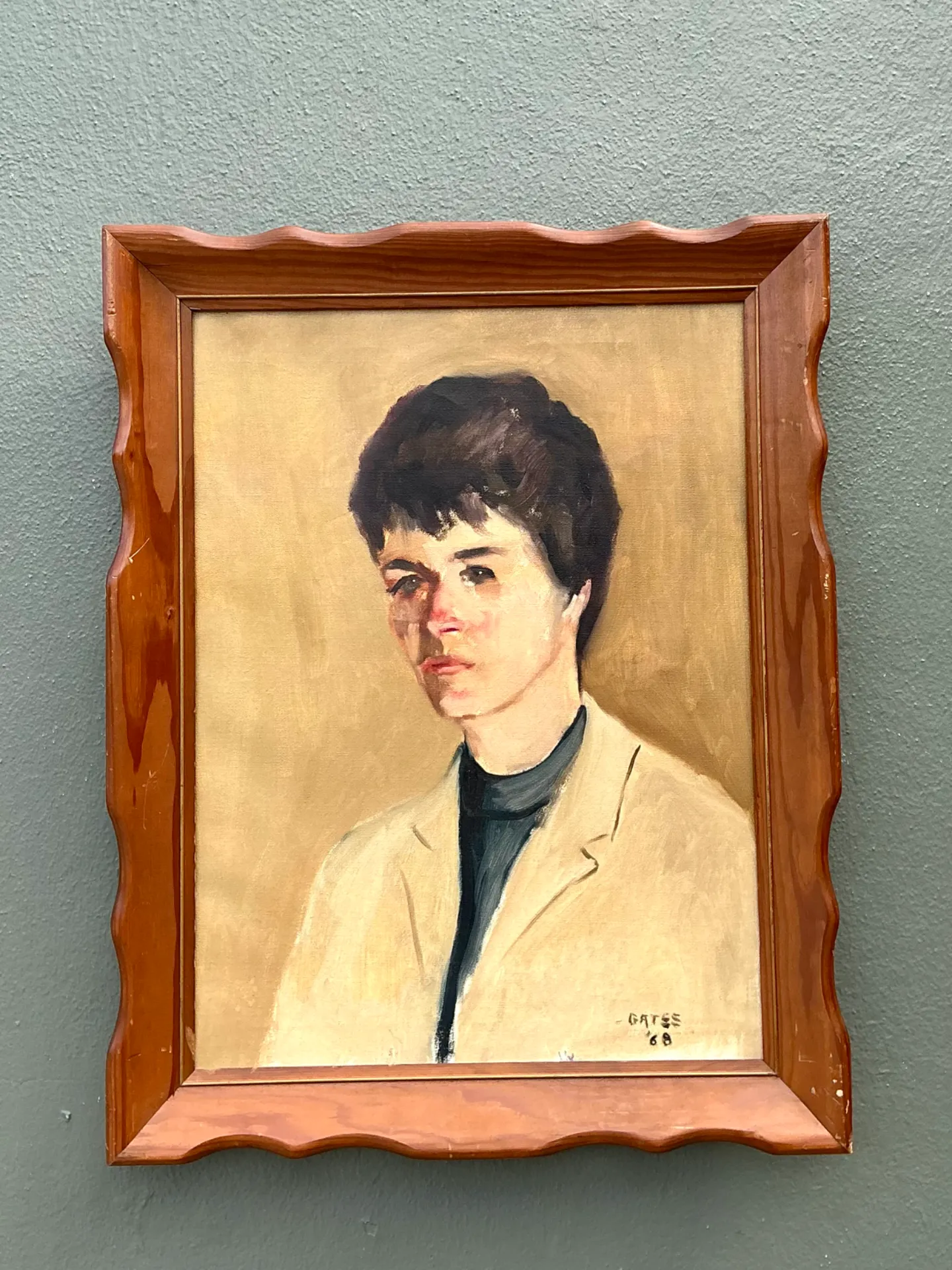 Vintage 1968 Signed Portrait Painting — additional photo 1