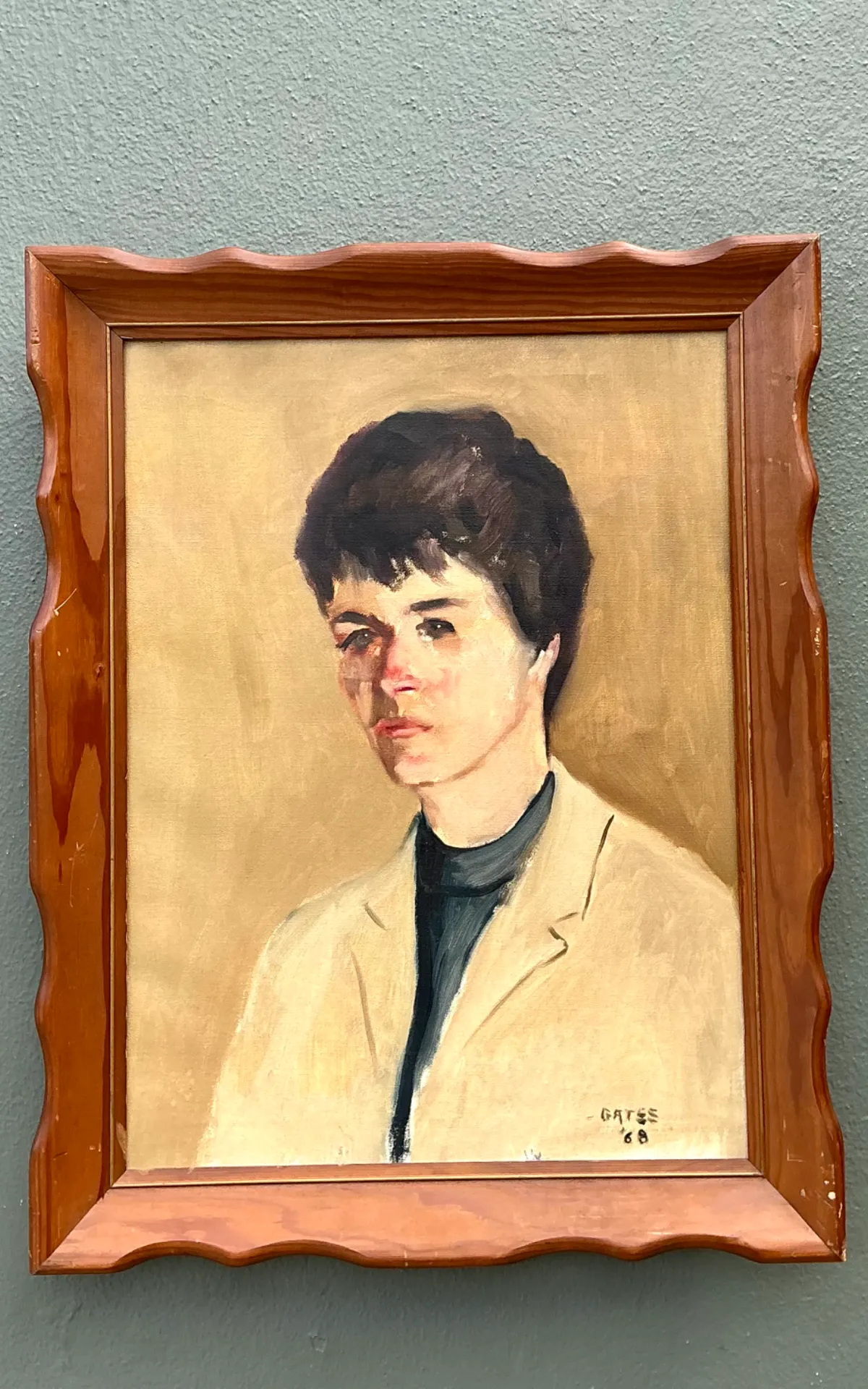 Vintage 1968 Signed Portrait Painting