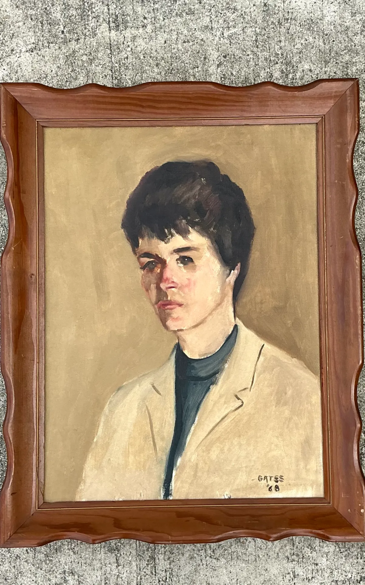 Vintage 1968 Signed Portrait Painting — additional photo 3