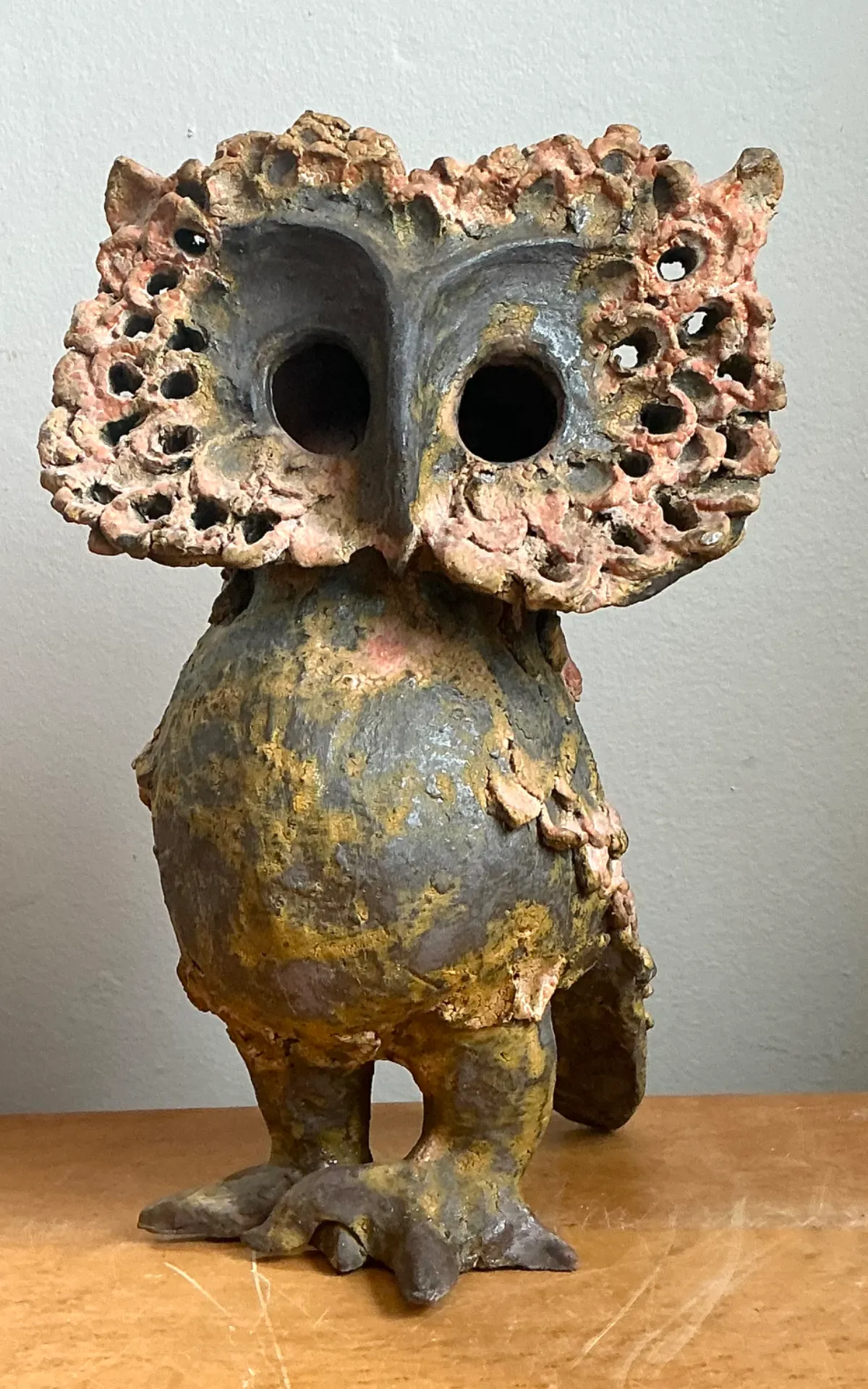 Vintage Handcrafted Ceramic Owl Sculpture — additional photo 7