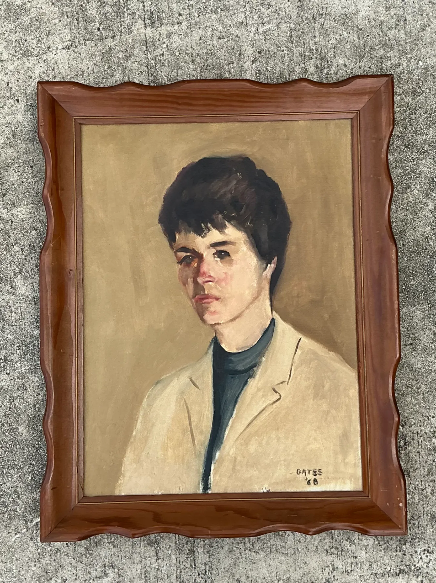 Vintage 1968 Signed Portrait Painting — additional photo 7