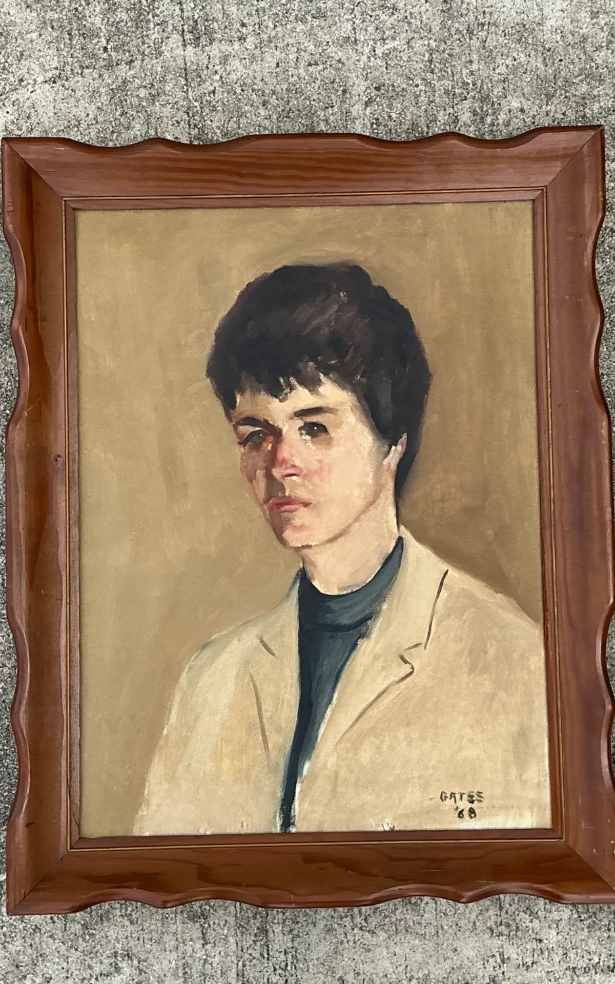Vintage 1968 Signed Portrait Painting — additional photo 7