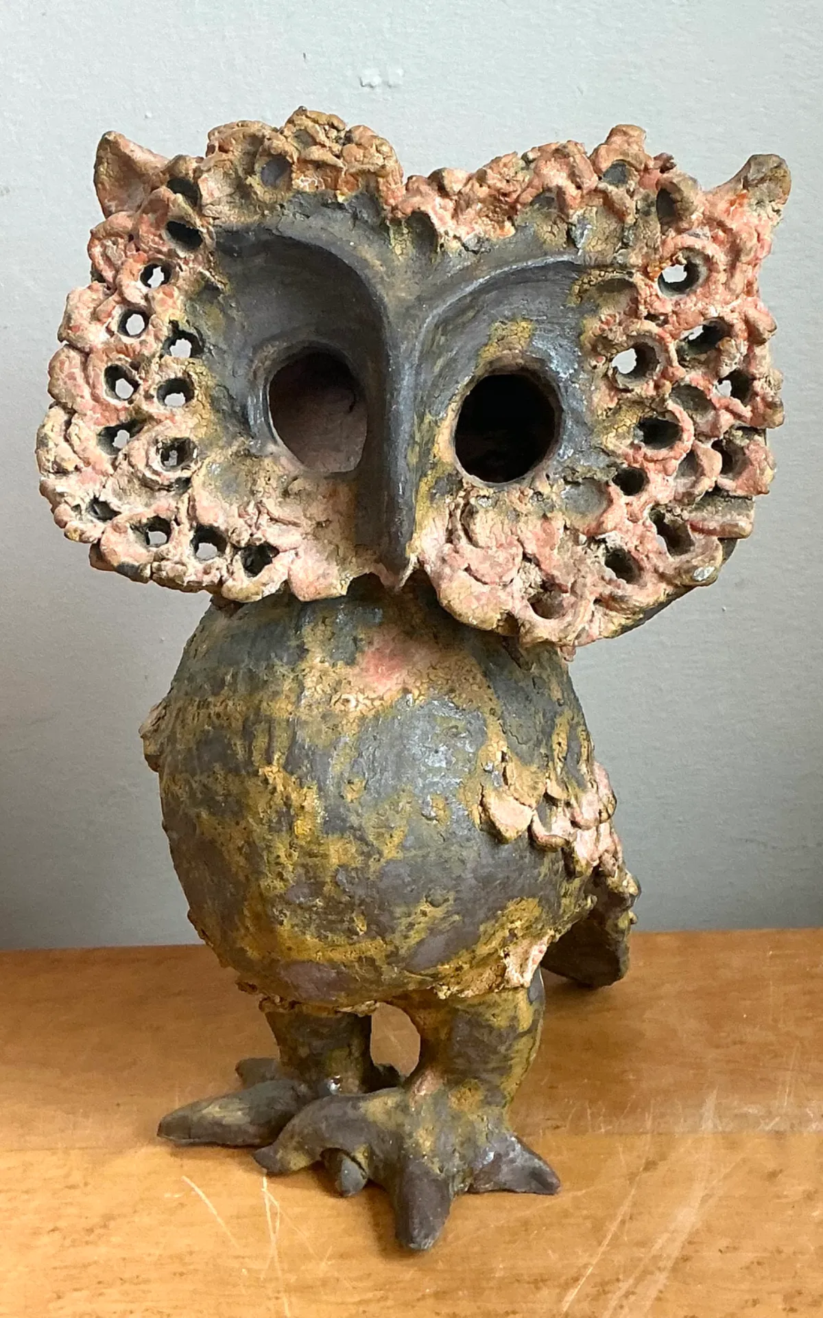 Vintage Handcrafted Ceramic Owl Sculpture — additional photo 4