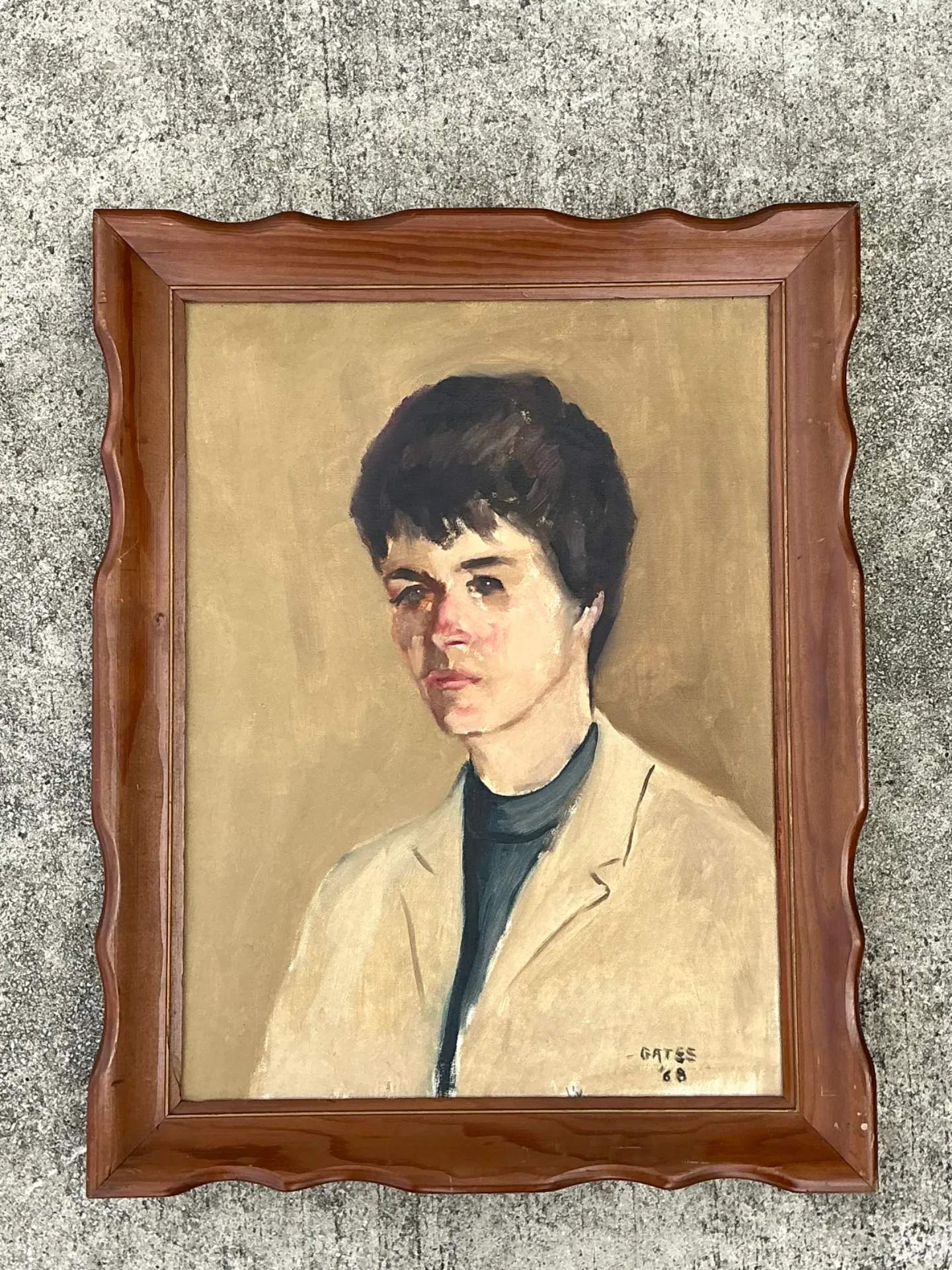 Vintage 1968 Signed Portrait Painting — additional photo 6