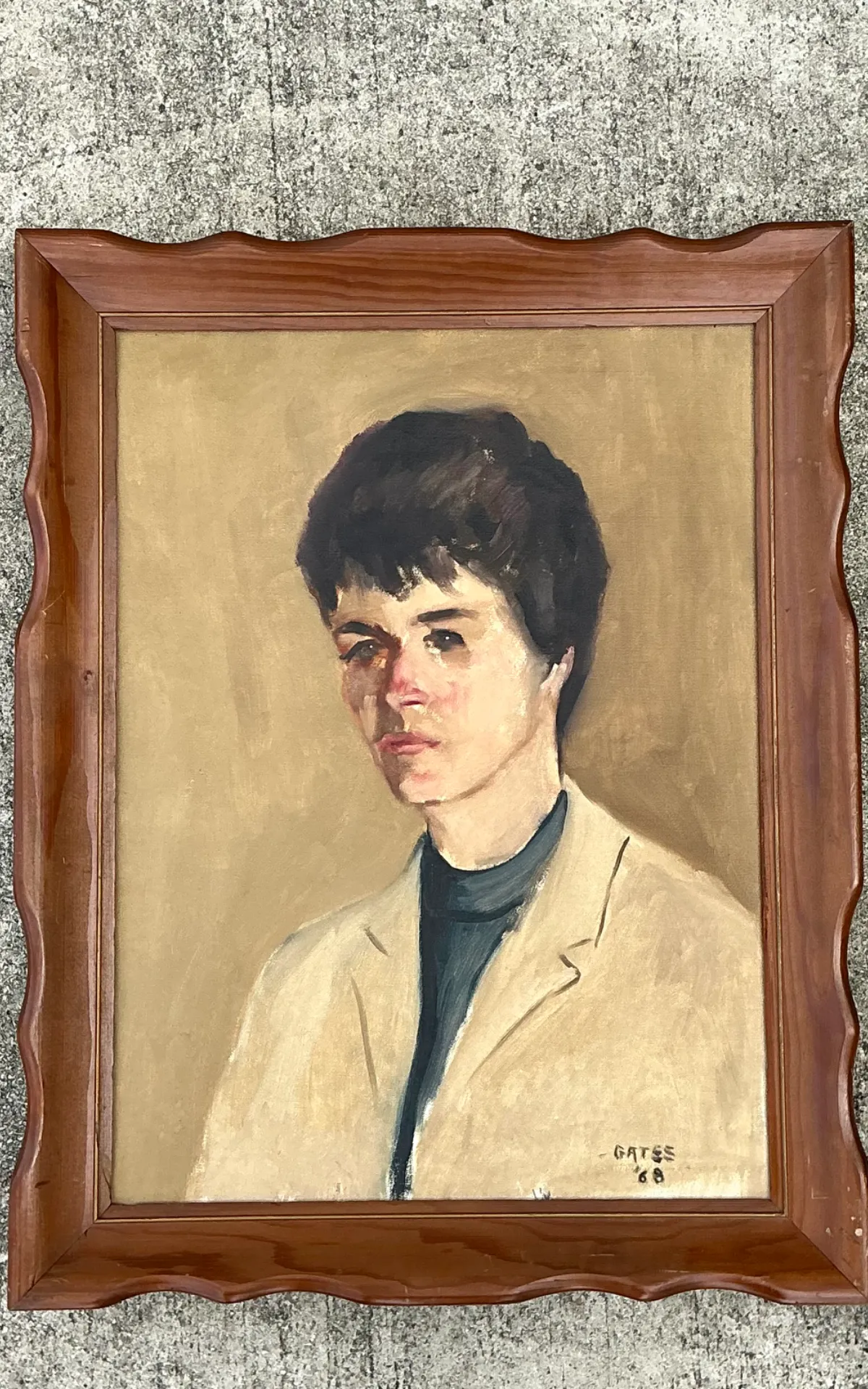 Vintage 1968 Signed Portrait Painting — additional photo 6