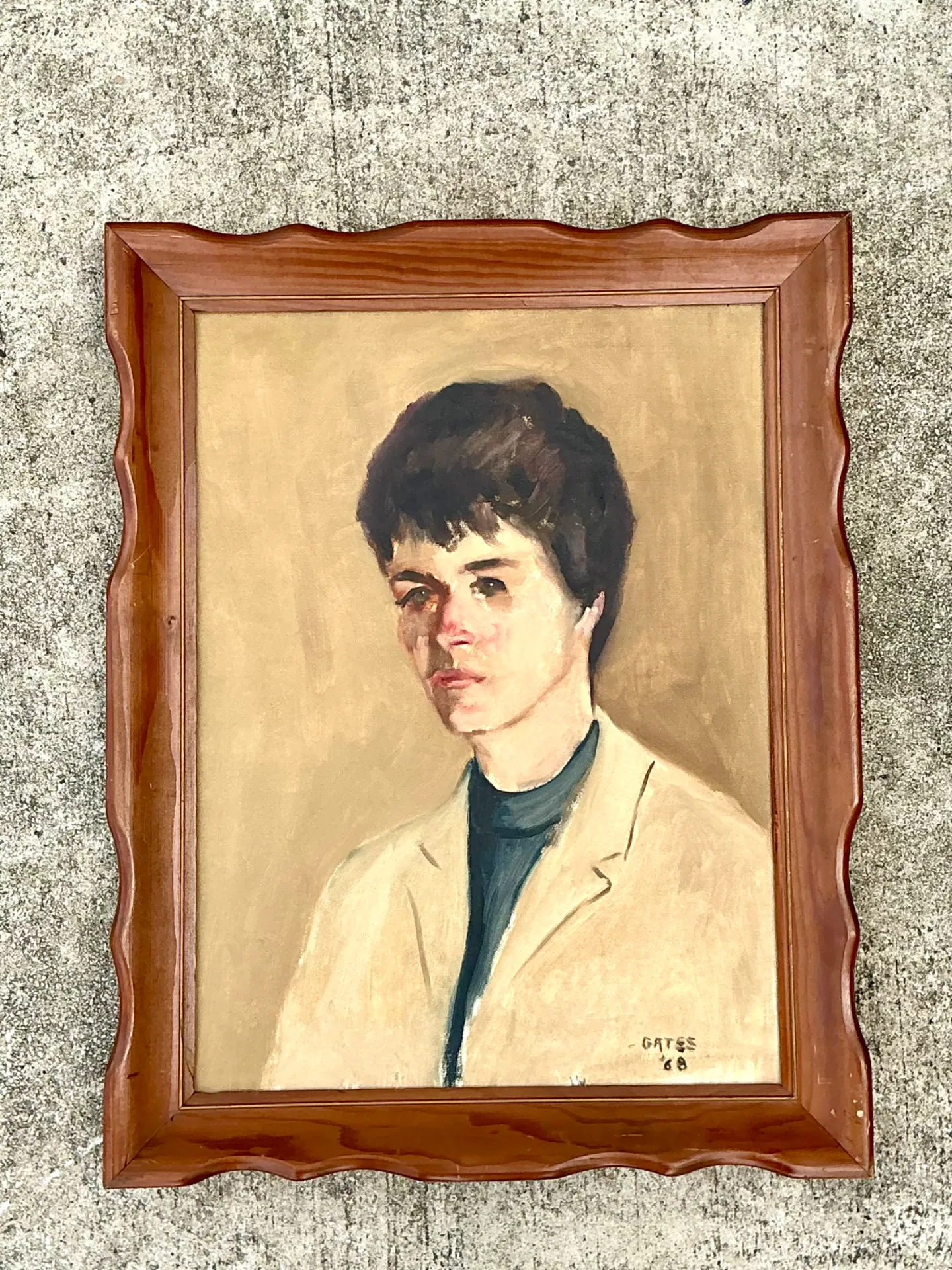 Vintage 1968 Signed Portrait Painting — additional photo 4