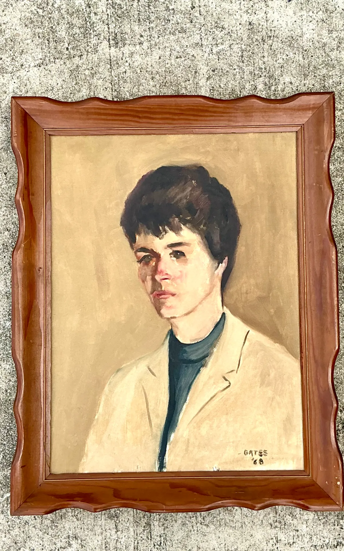 Vintage 1968 Signed Portrait Painting — additional photo 4