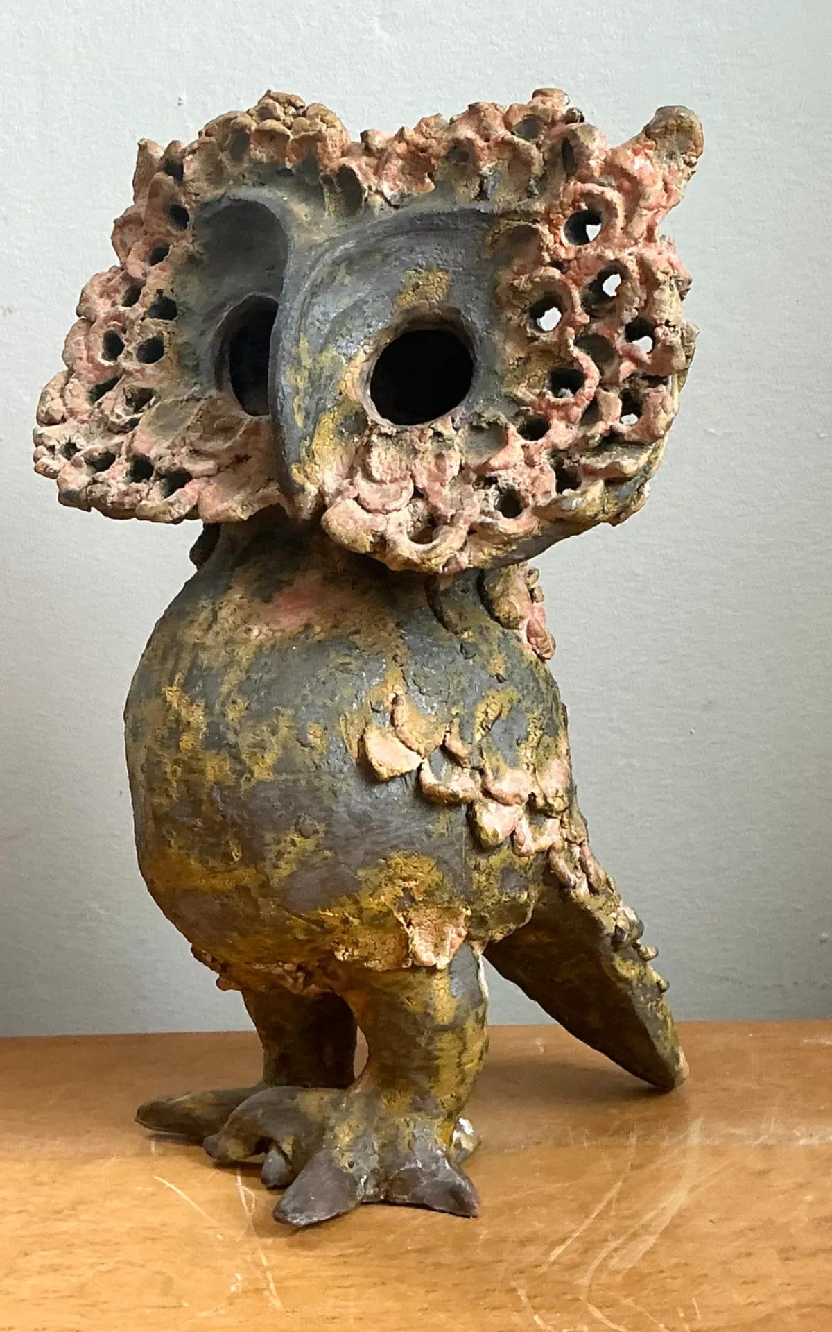 Vintage Handcrafted Ceramic Owl Sculpture — additional photo 8