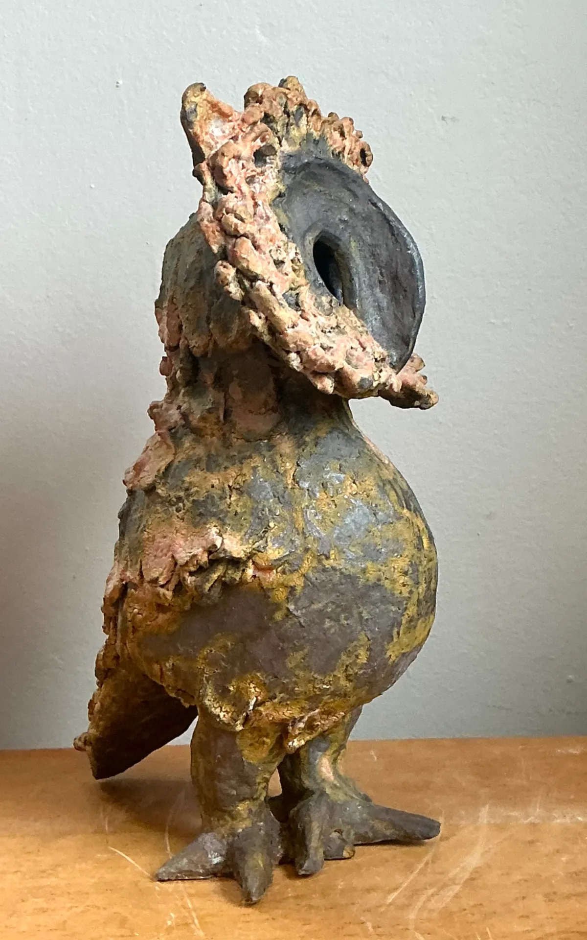 Vintage Handcrafted Ceramic Owl Sculpture — additional photo 3