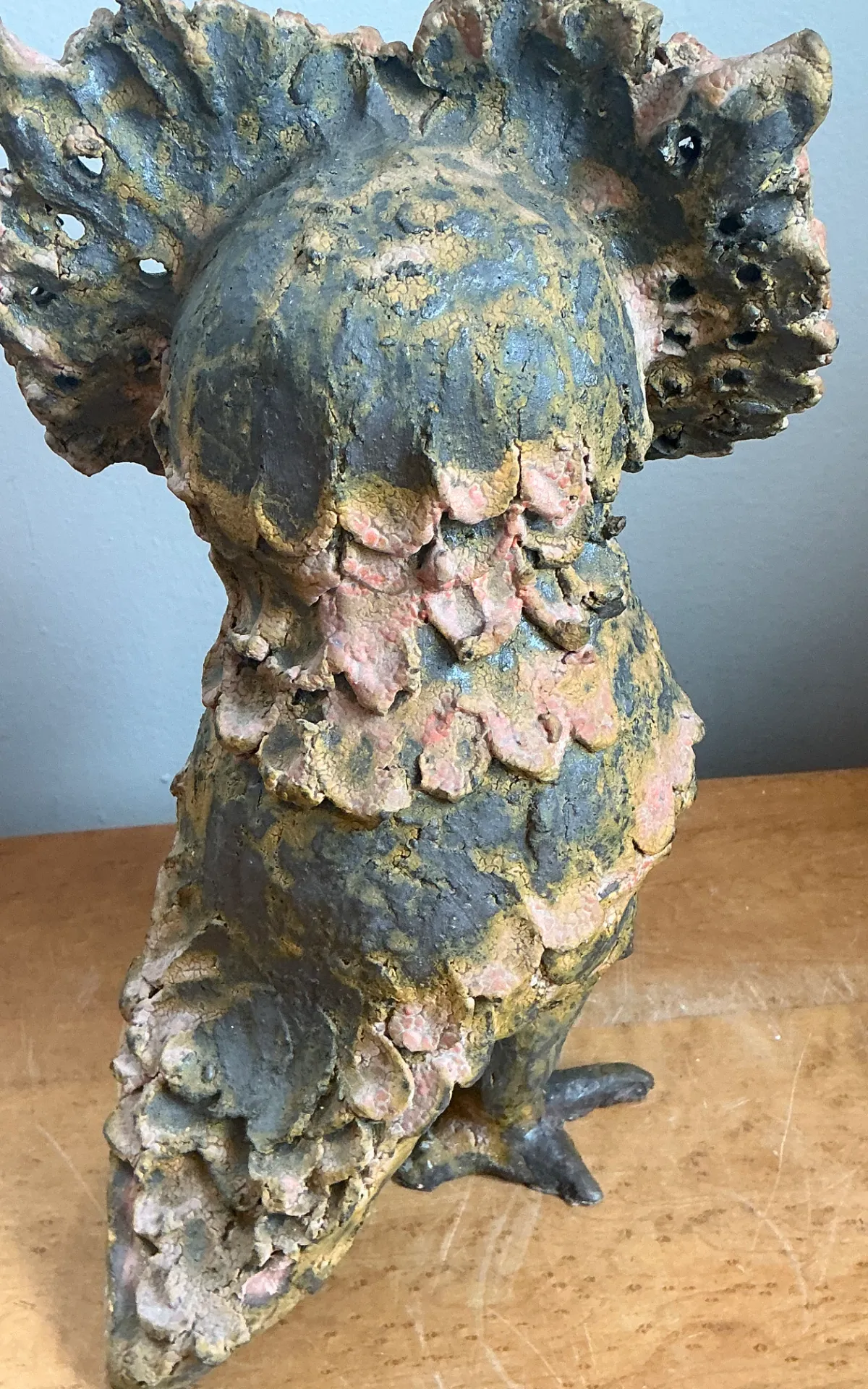Vintage Handcrafted Ceramic Owl Sculpture — additional photo 6
