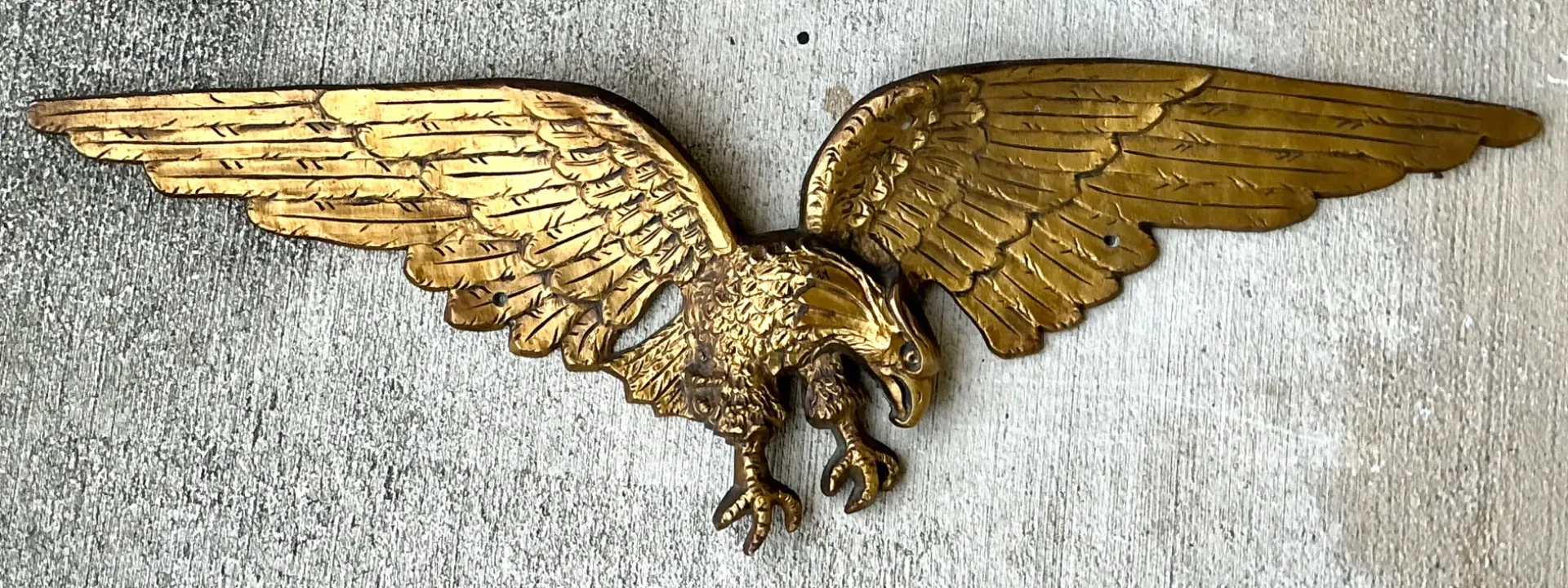 Vintage Gold Painted Metal Eagle Wall Sculpture — additional photo 3