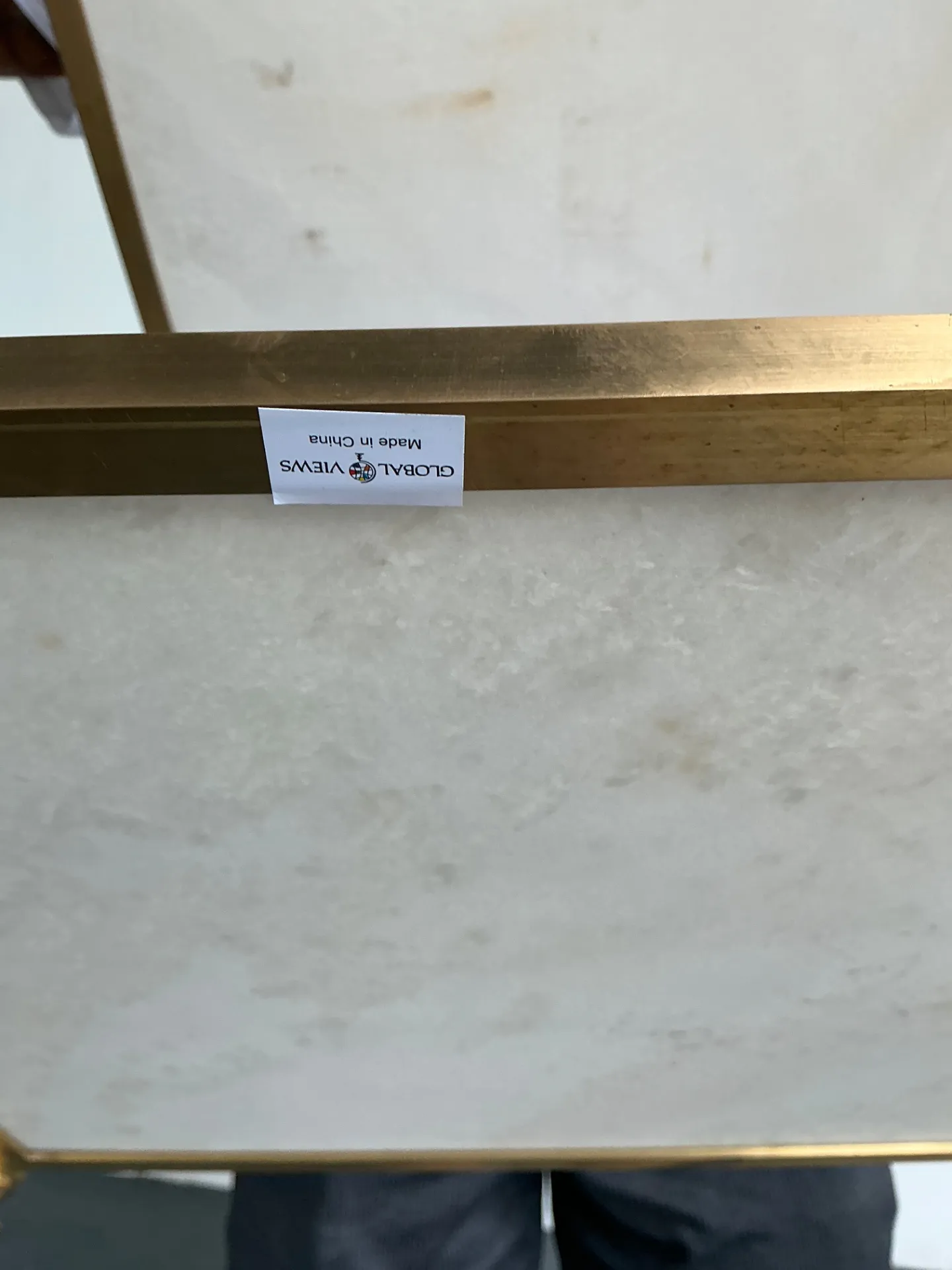 Vintage Brass Faux Bois Two-Tier Table — additional photo 7