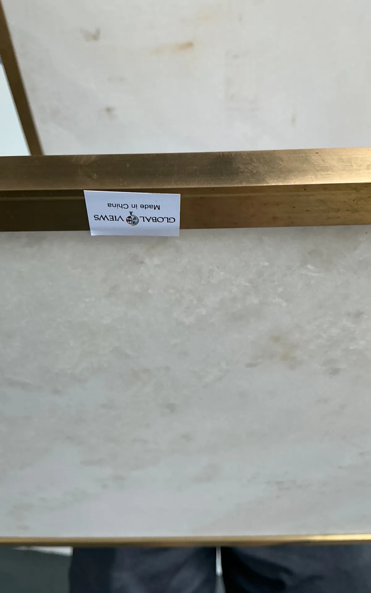 Vintage Brass Faux Bois Two-Tier Table — additional photo 7