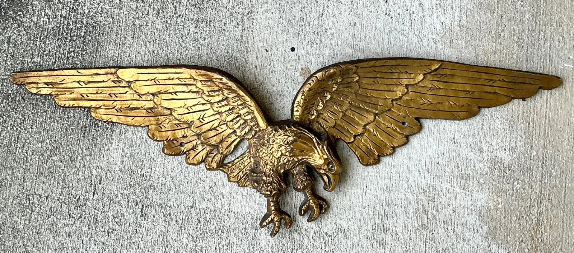 Vintage Gold Painted Metal Eagle Wall Sculpture — additional photo 2