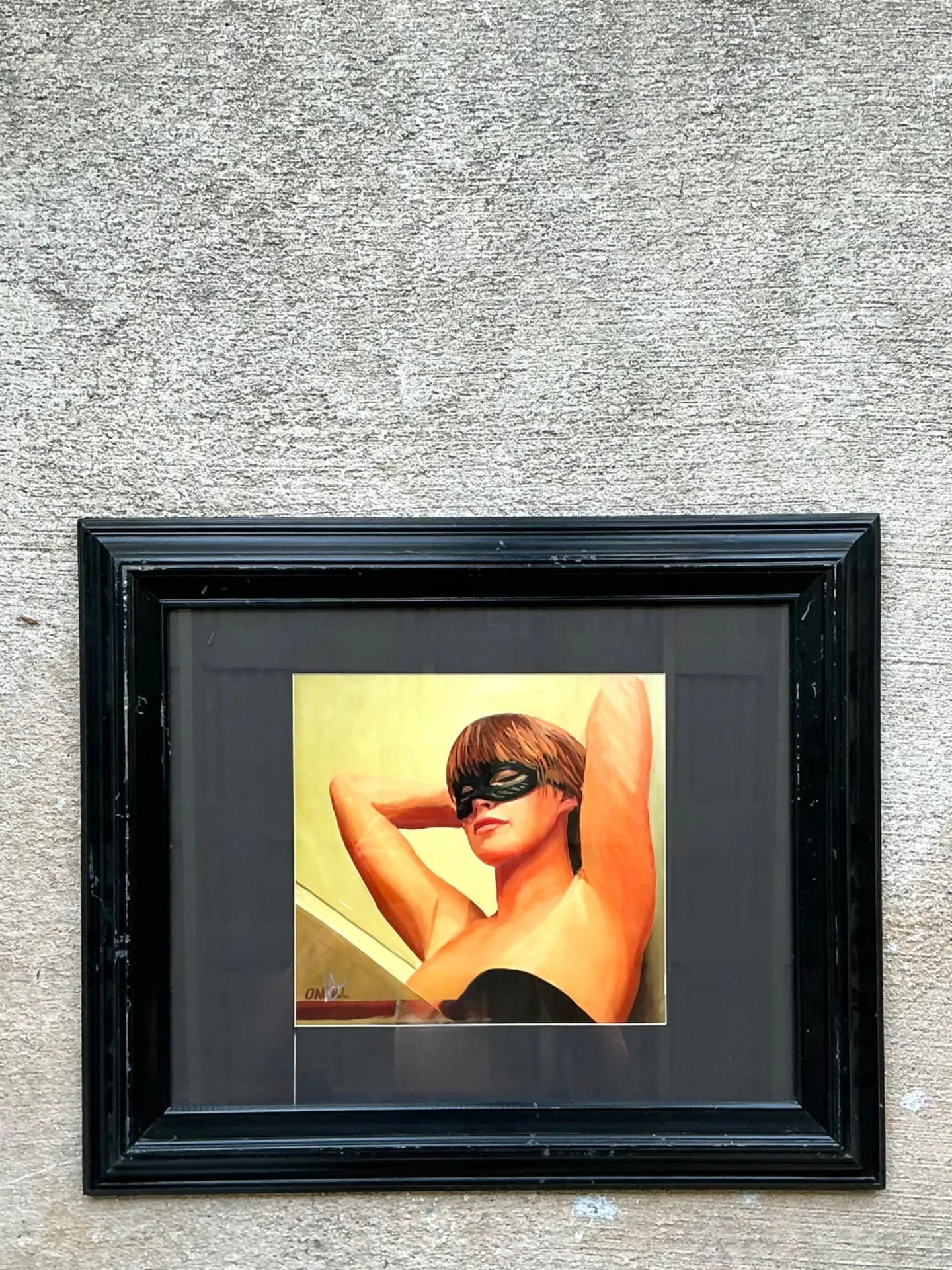 Vintage Masked Lady Oil Print in Black Frame — additional photo 7